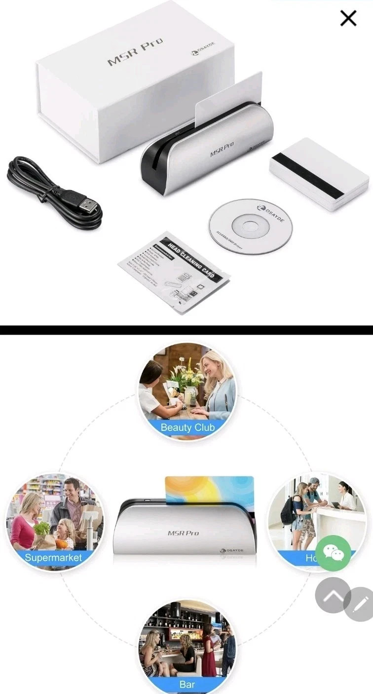 IT osayde magnetic card reader USB with 10 blank cards NEW, PRO