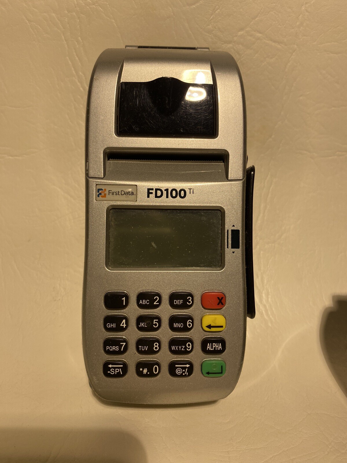 First Data FD100Ti Credit Card Reader 001642020 – No Power Supply TESTEDWORKING