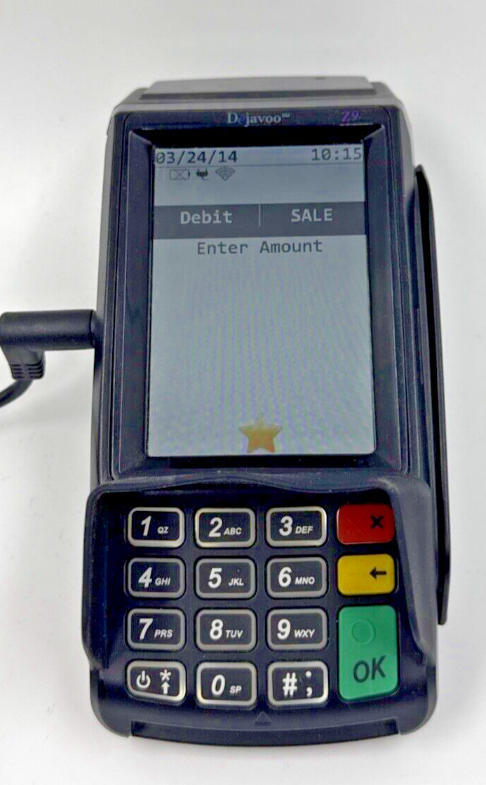 Dejavoo Z9 VEGA3000 3.5″ LCD POS Credit Card Terminal / Tested / w-power cord