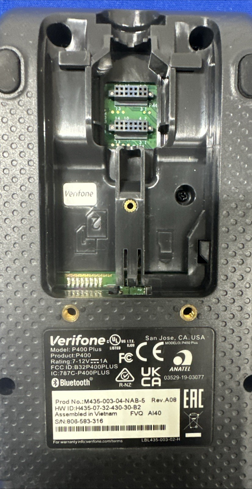 VeriFone P400 Plus PIN Pad (M435-003-04-NAA/NAB-5) Used Untested