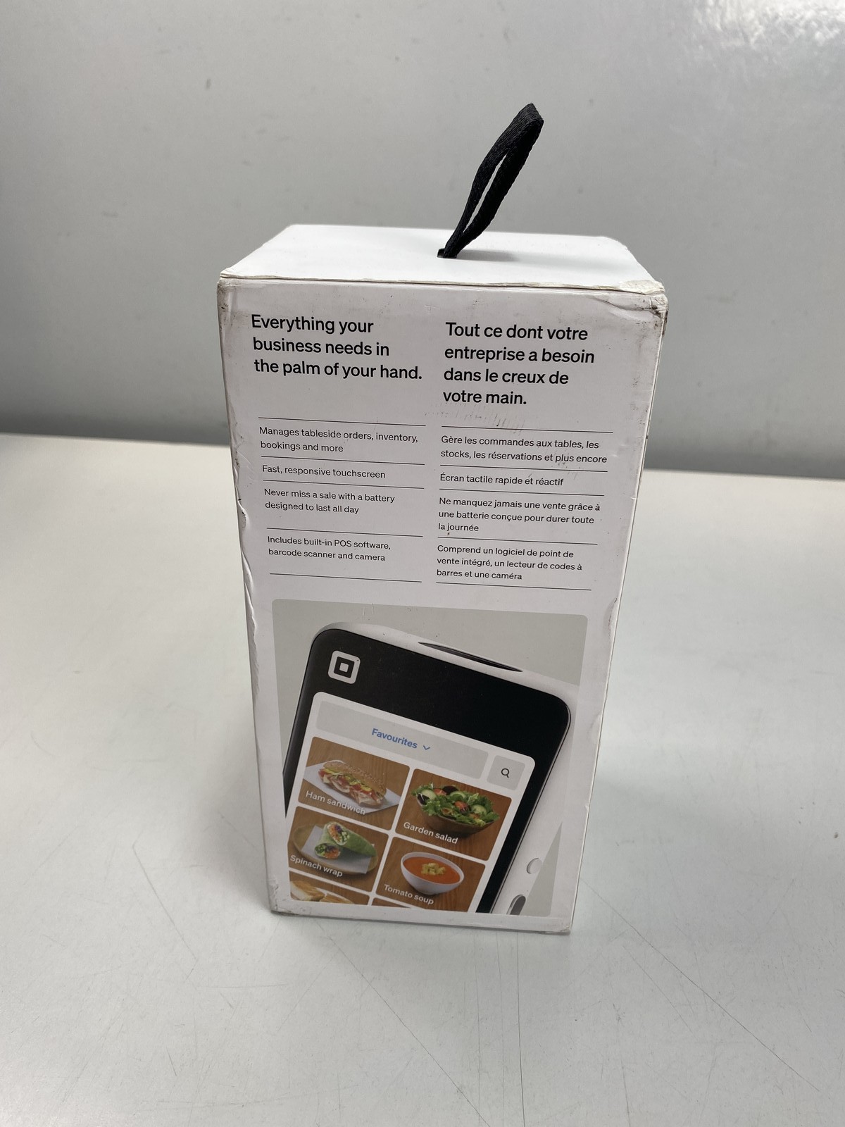 Square Handheld pocketable POS, with built-in payments, barcode scanner,camera.