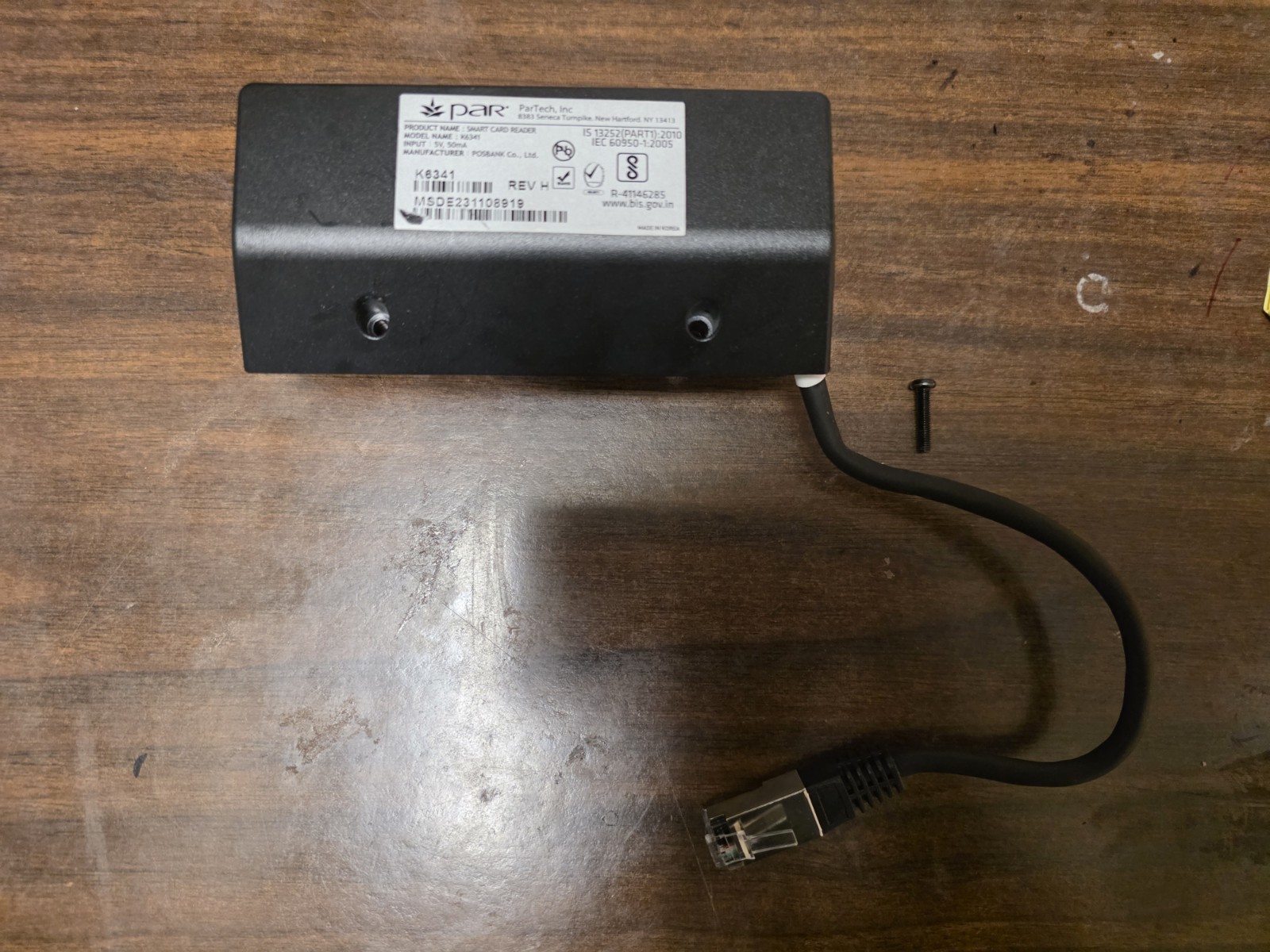 P.O.S. Smart Card Reader K6341 Par Tech Inc.