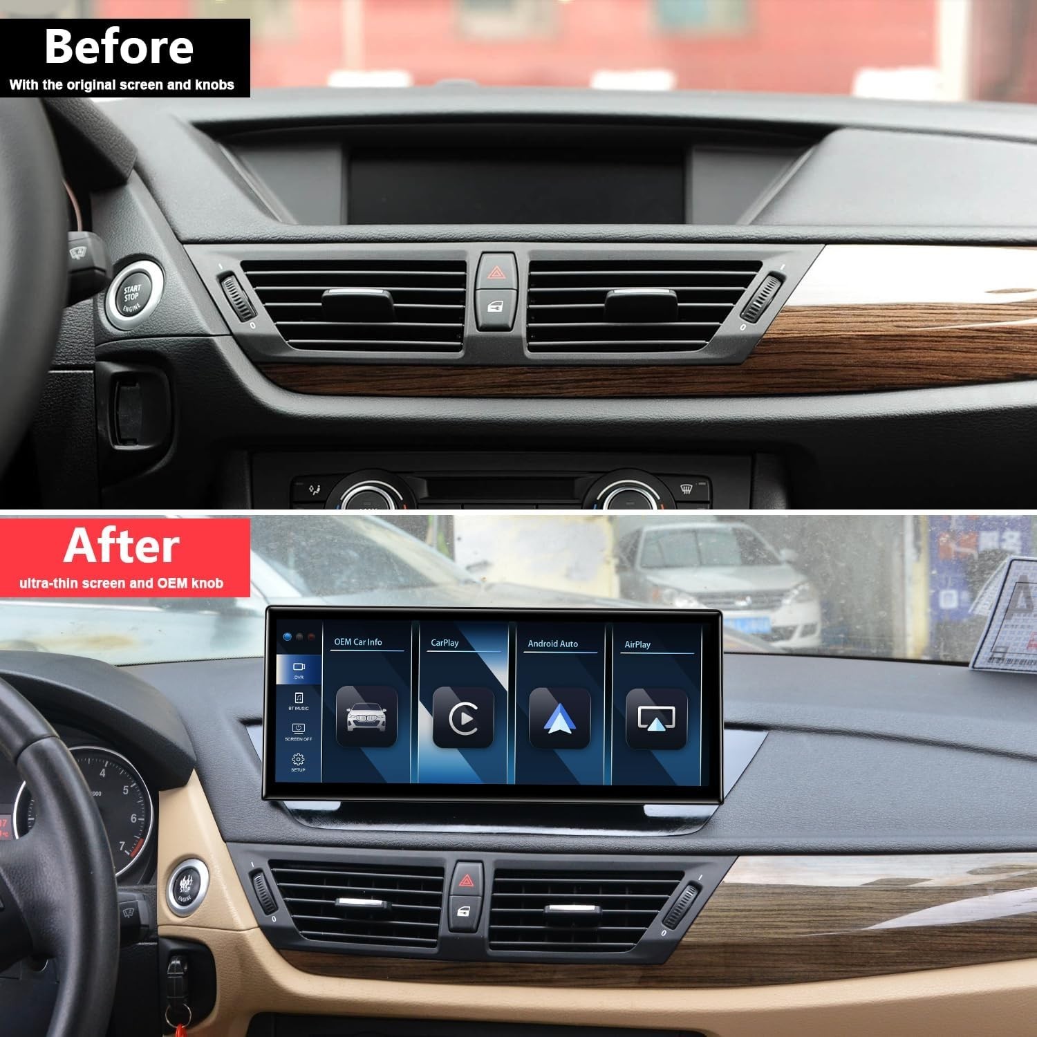 12.3″ Ultra Thin Linux Scrn FOR BMW X1 E84 2009-15 4PIN CIC Support WL & Wired M