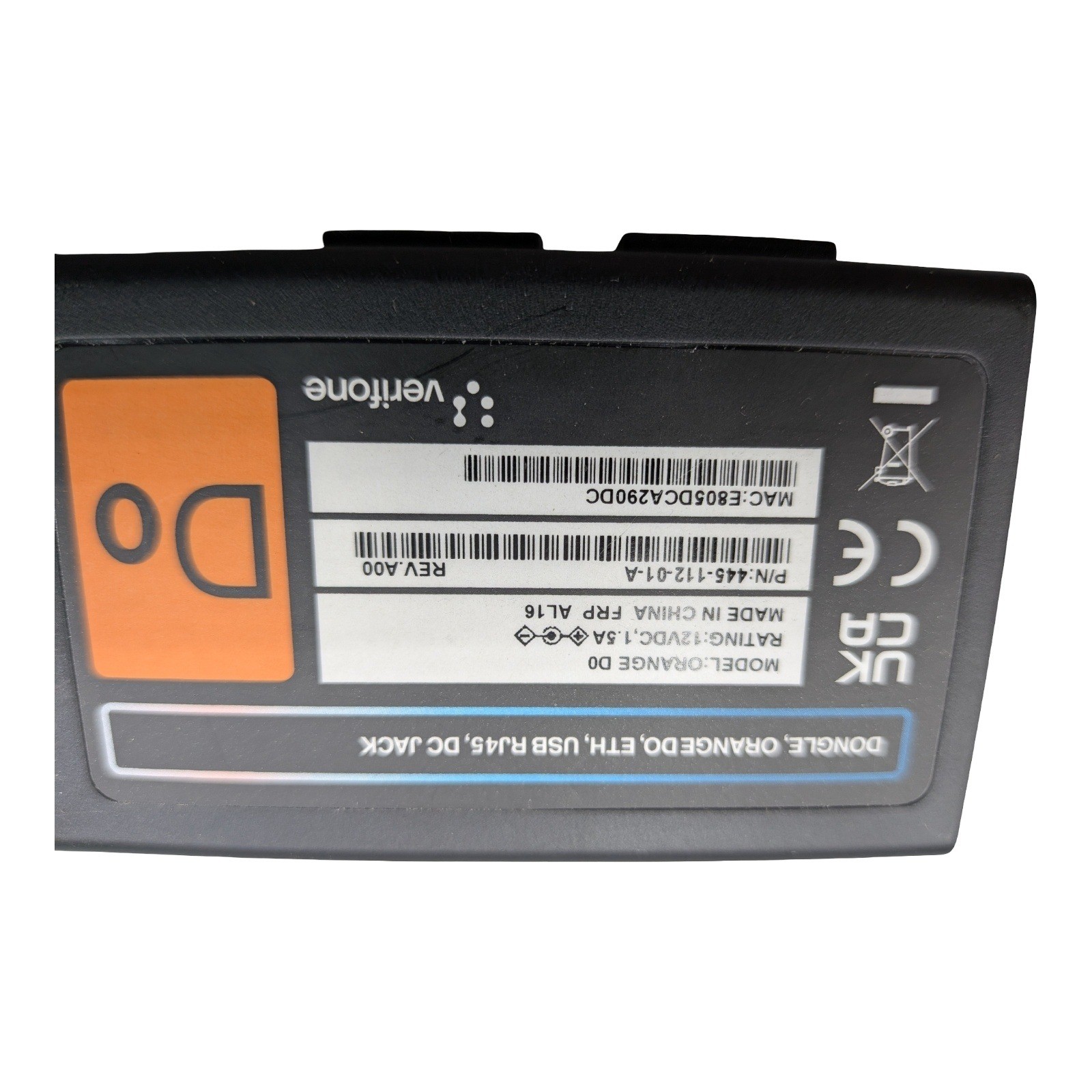 Verifone Orange D0 Dongle POS Terminal Adapter Ethernet USB RJ45 445-112-01-A