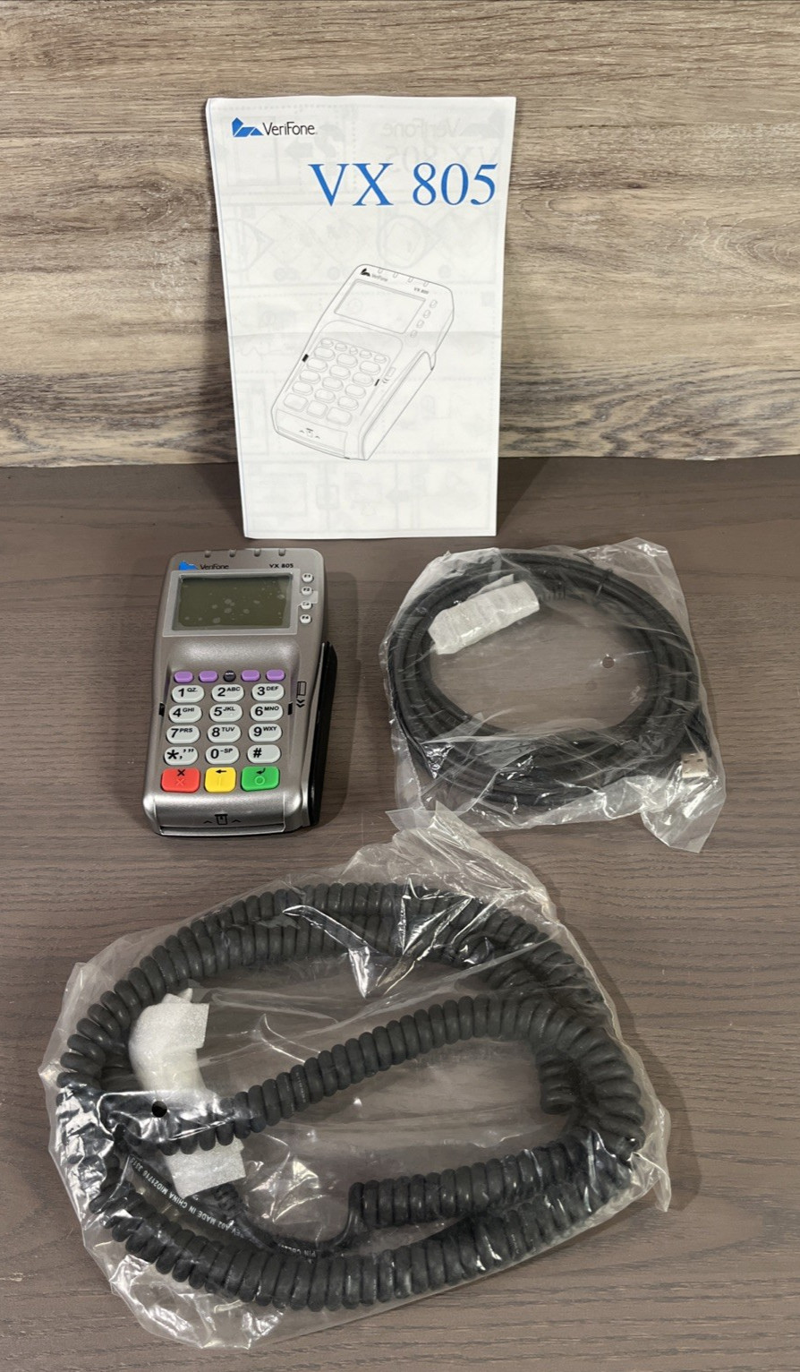 New Verifone VX-805 Pin Pad Card Reader 160mb Keypad & Cables