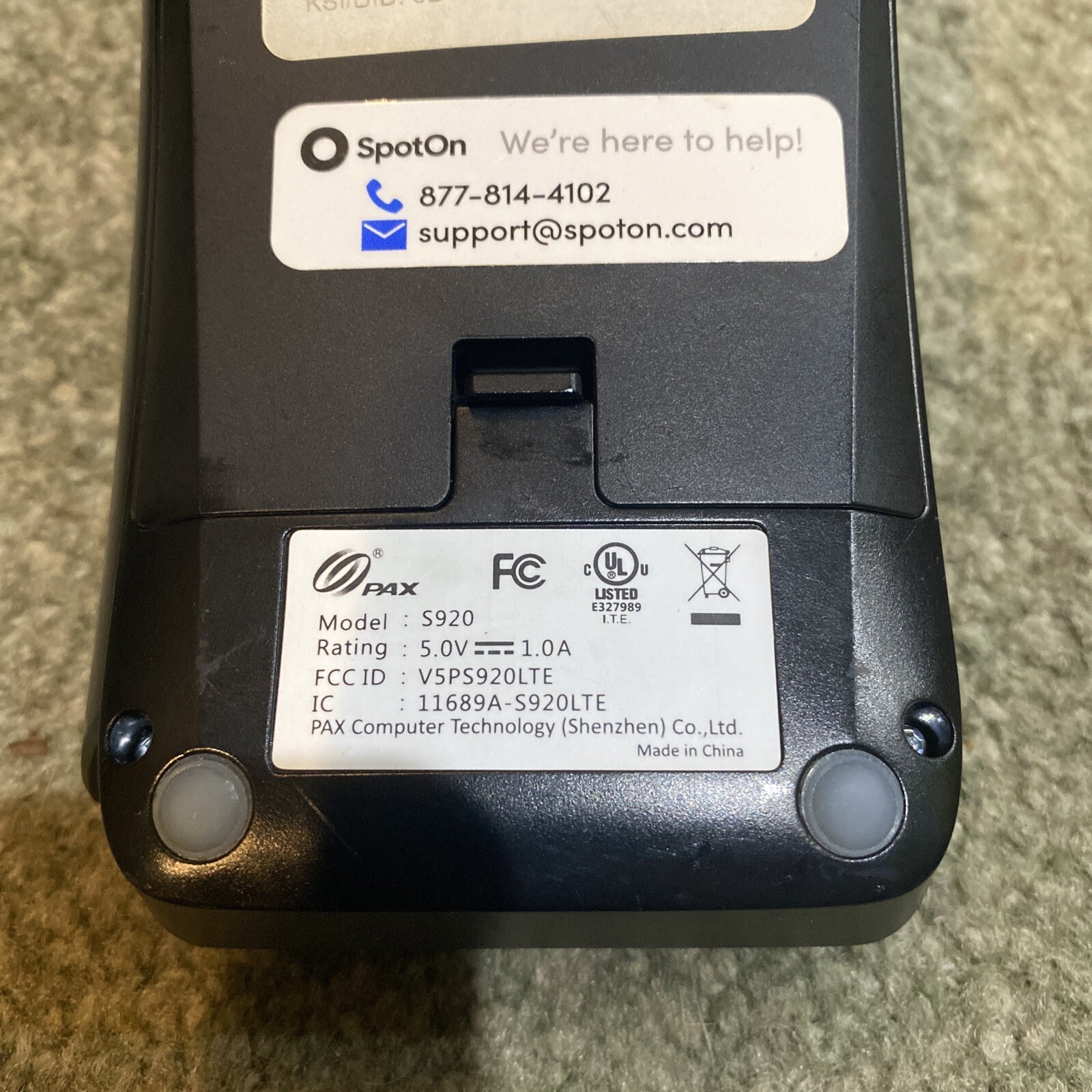PAX S920 Mobile POS Credit Card Terminal Wireless Bluetooth Untested