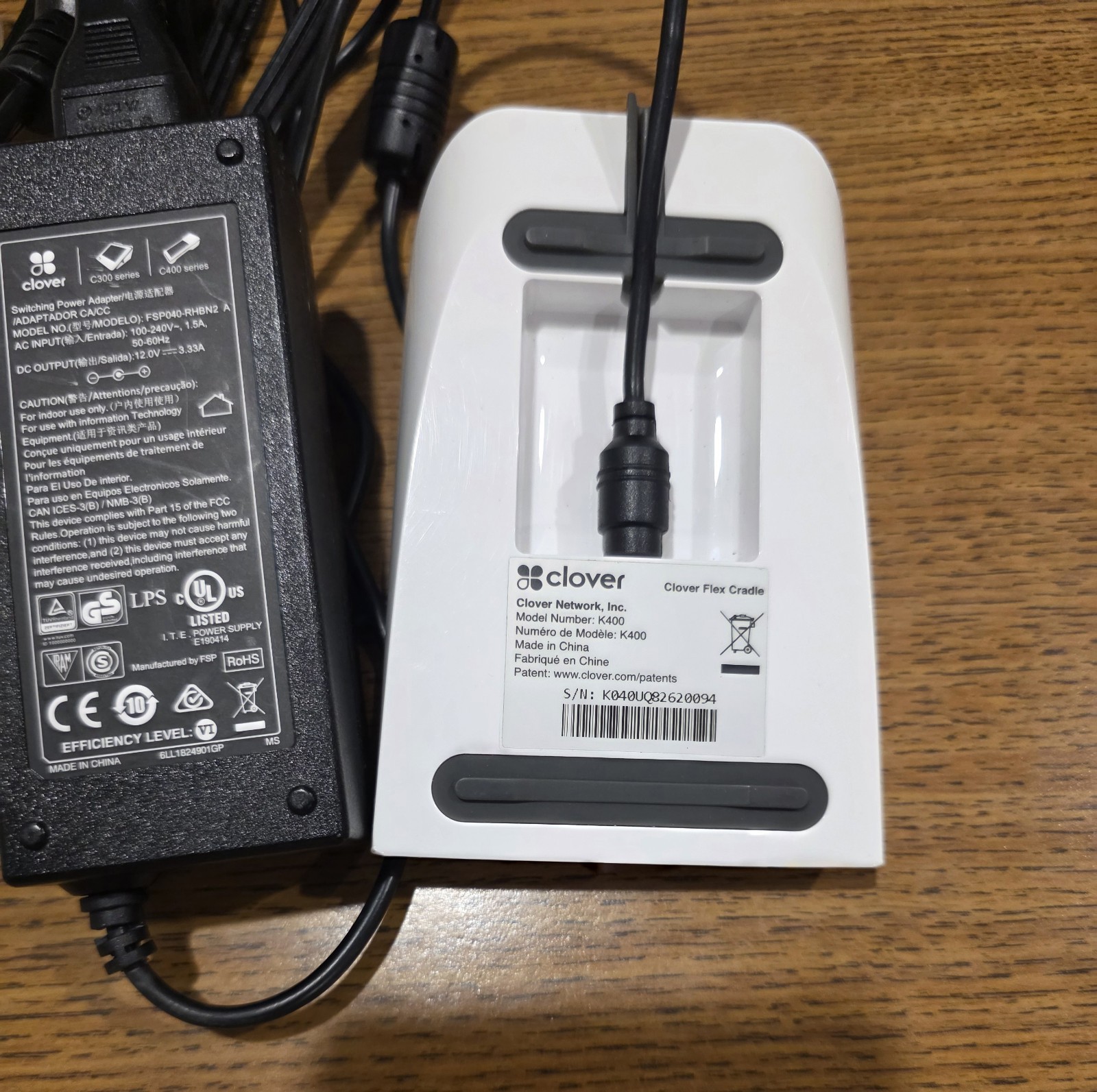 Clover Flex Handheld POS System Model C403 with 2 K400 Cradles WiFi