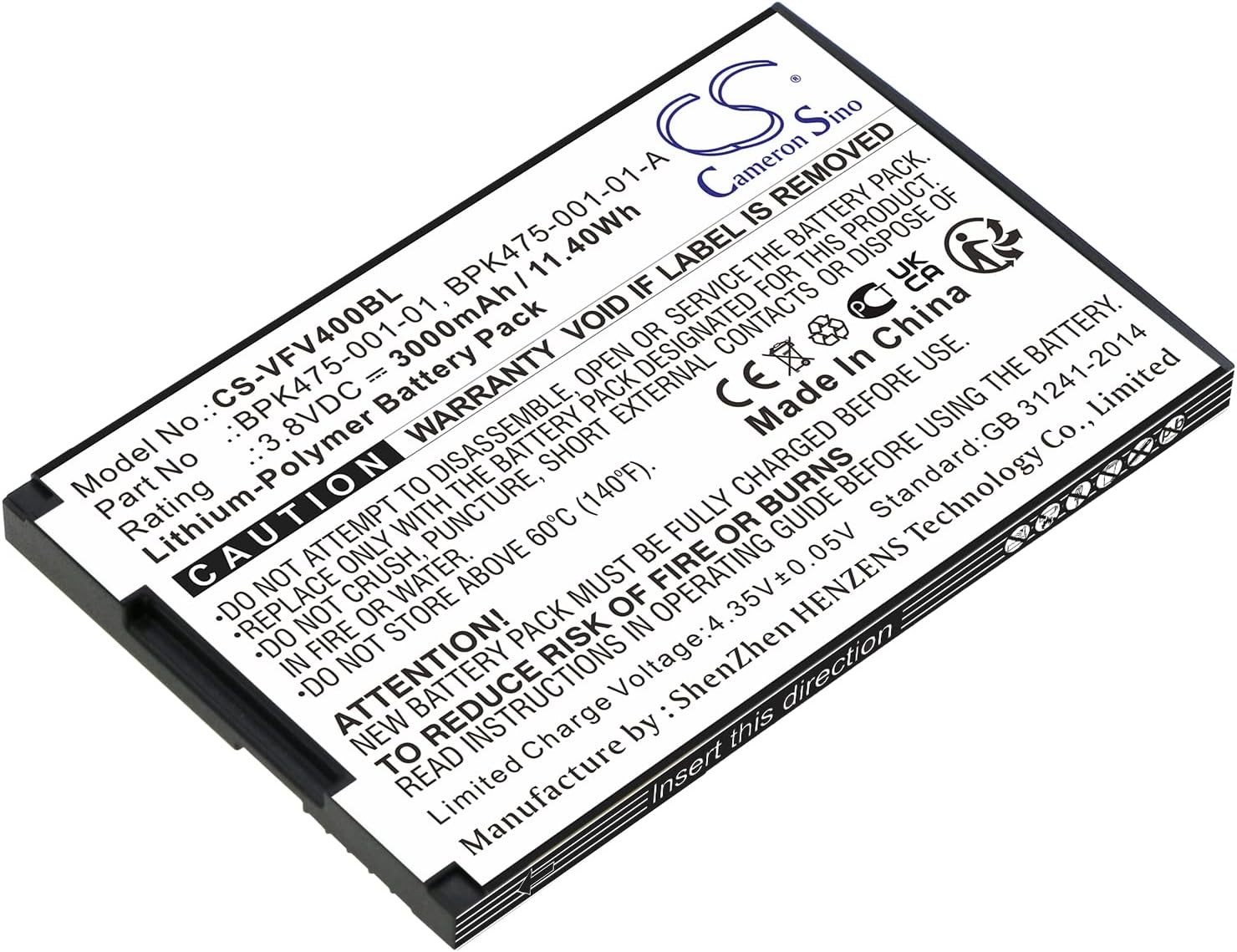 Replacement Battery Fit for Verifone M435 003 04 NAA S V400M V400M Plus 4G