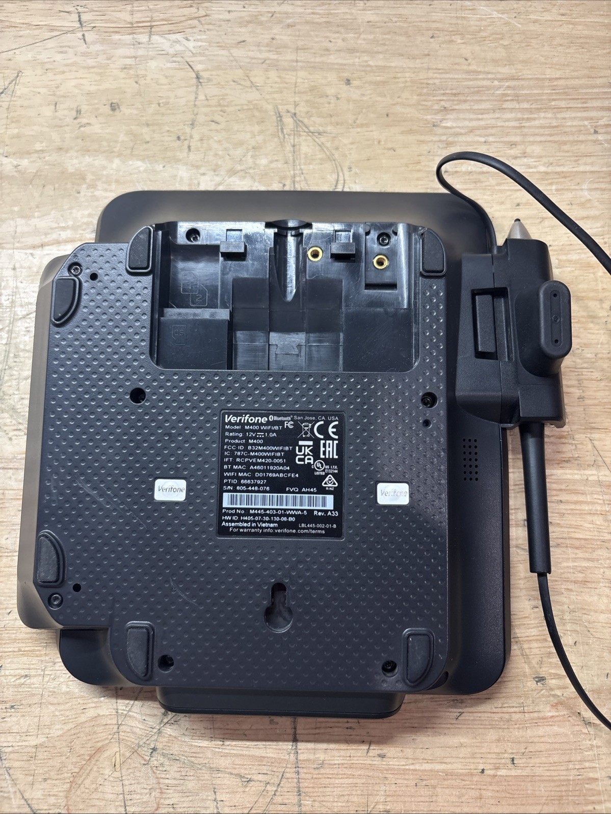 Verifone M400 WIFI/BT Credit Card Payment Terminal NO POWER ADAPTER
