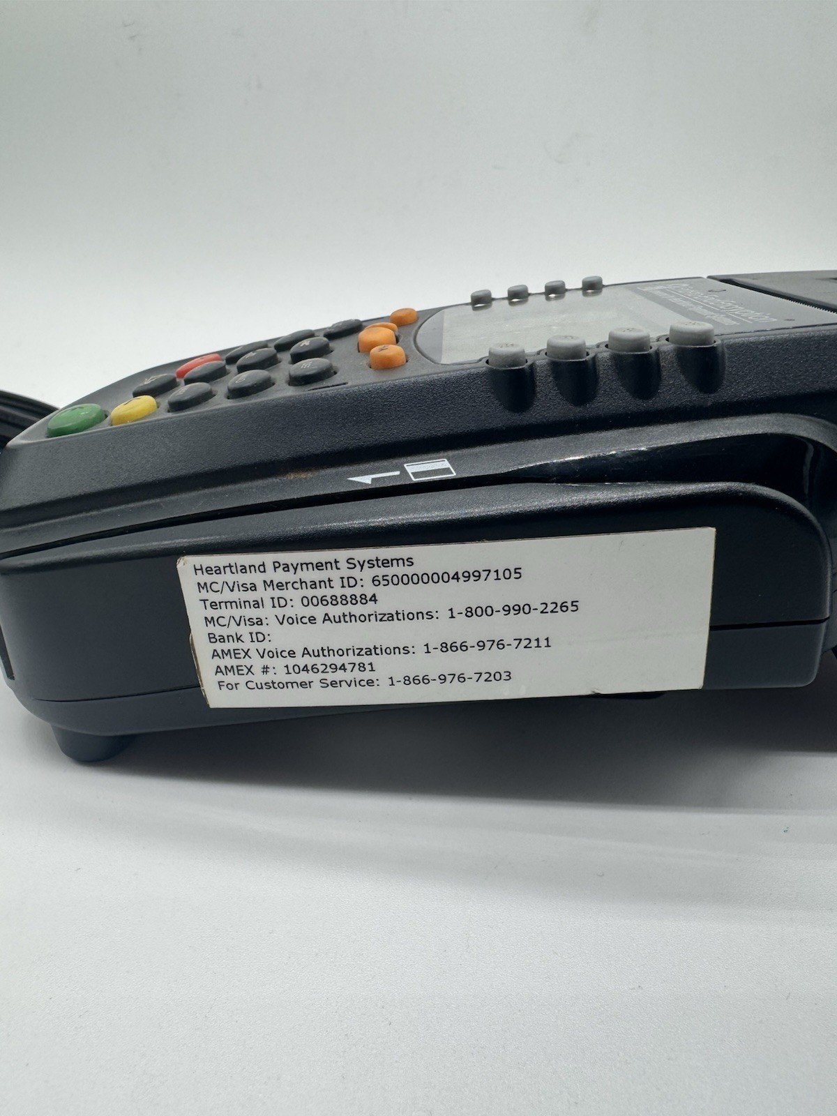 Heartland E3 POS Credit Card Terminal HPS-E3-T1-BH4YGD1HB w/ Power Supply