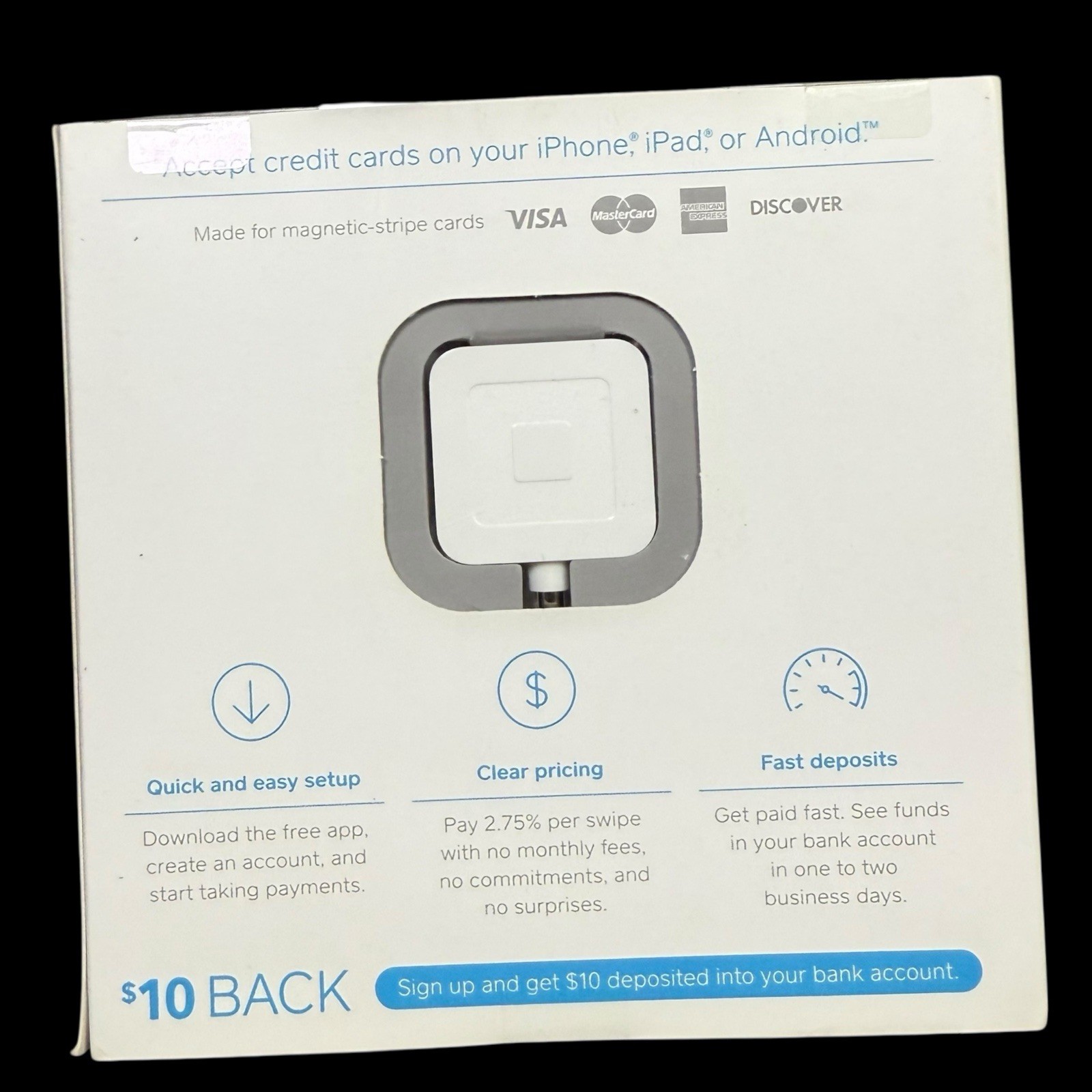 Square Reader Credit Debit Card swipe for iPhone & Android 3.5mm New