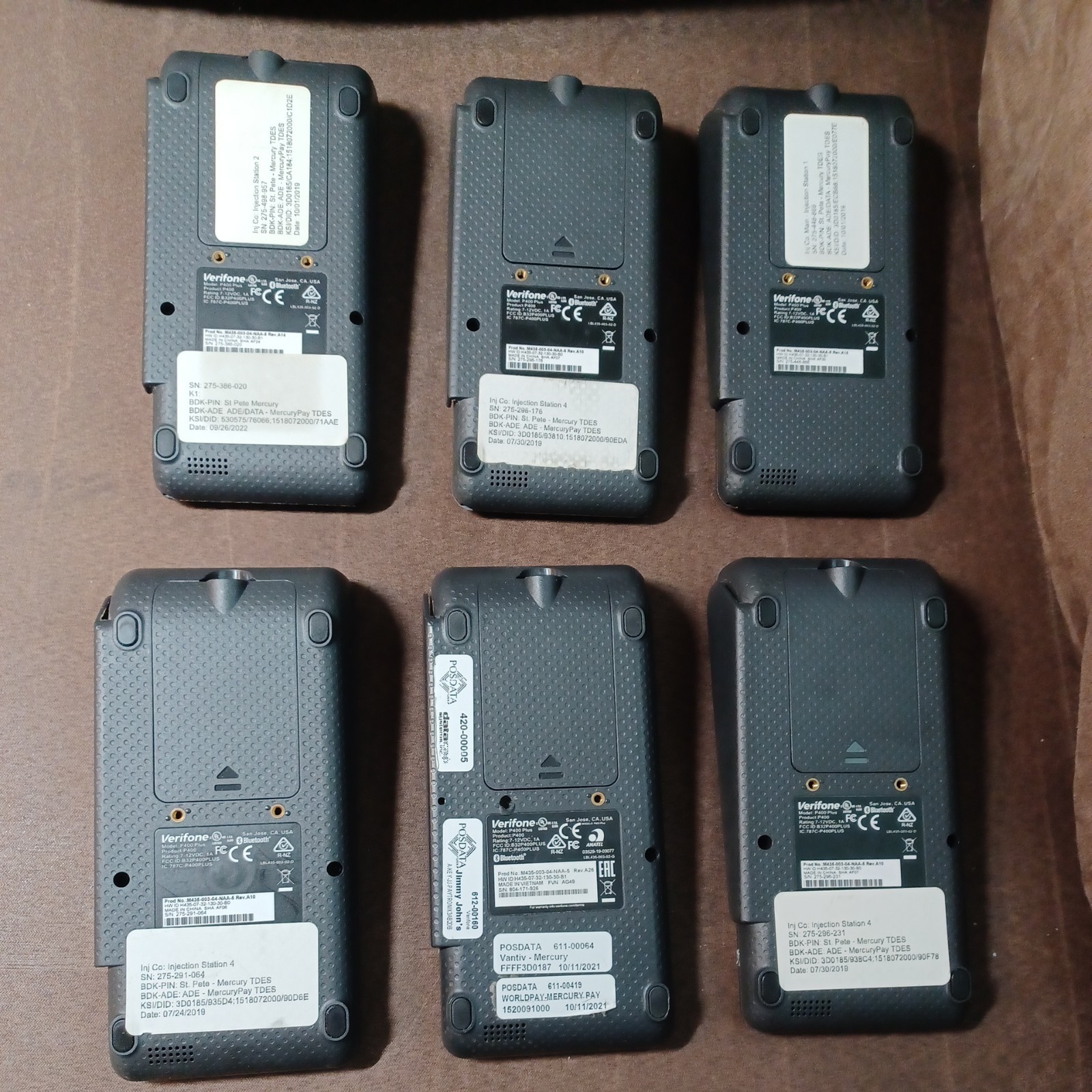 6 Verifone P400 Plus Credit Card Terminal M435-003-04-NAA-5 *Untested*