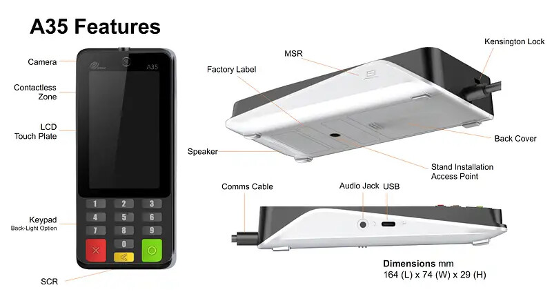 PAX A35 Android Smart POS Terminal PCI 6 replacing the S300