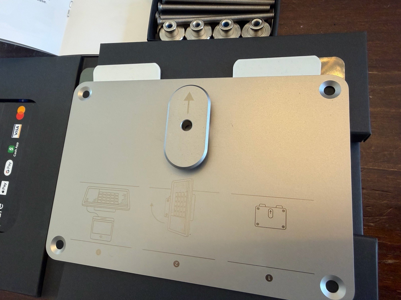 OEM Square Register POS, Metal Display Replacement Mount Plate Bracket, New!!!