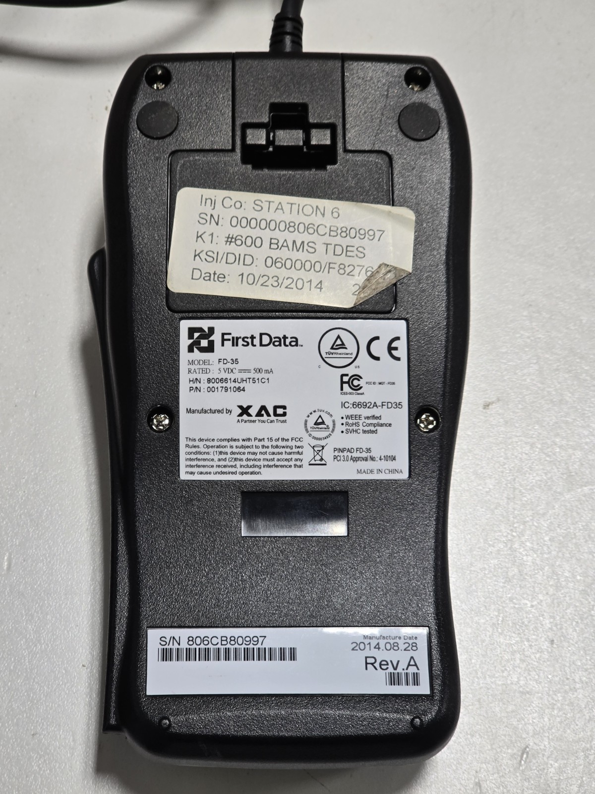 First Data Fd-35 Pin Pad Card Reader