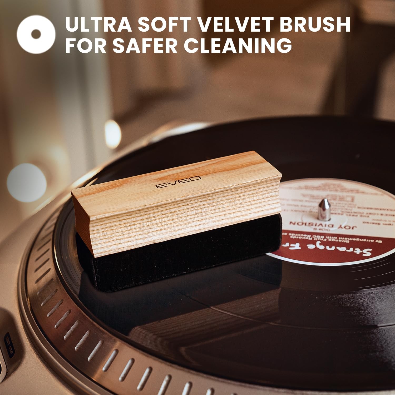 EVEO Vinyl Record Cleaning Kit – 4-in-1 Premium 4 Piece Set, Black