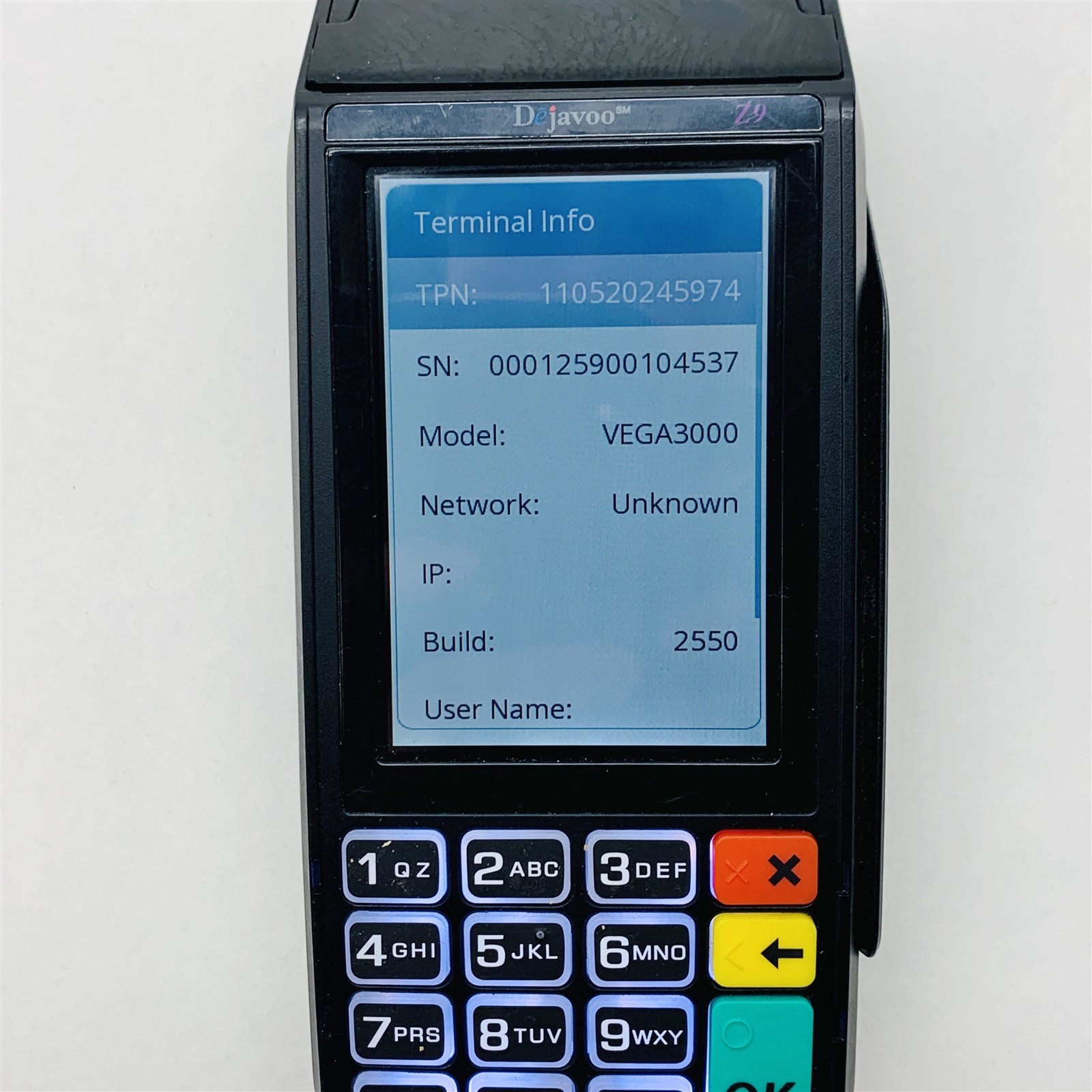 Dejavoo Z9 Vega 3000 3G WiFi Wireless Contactless Credit Card Terminal 10508051