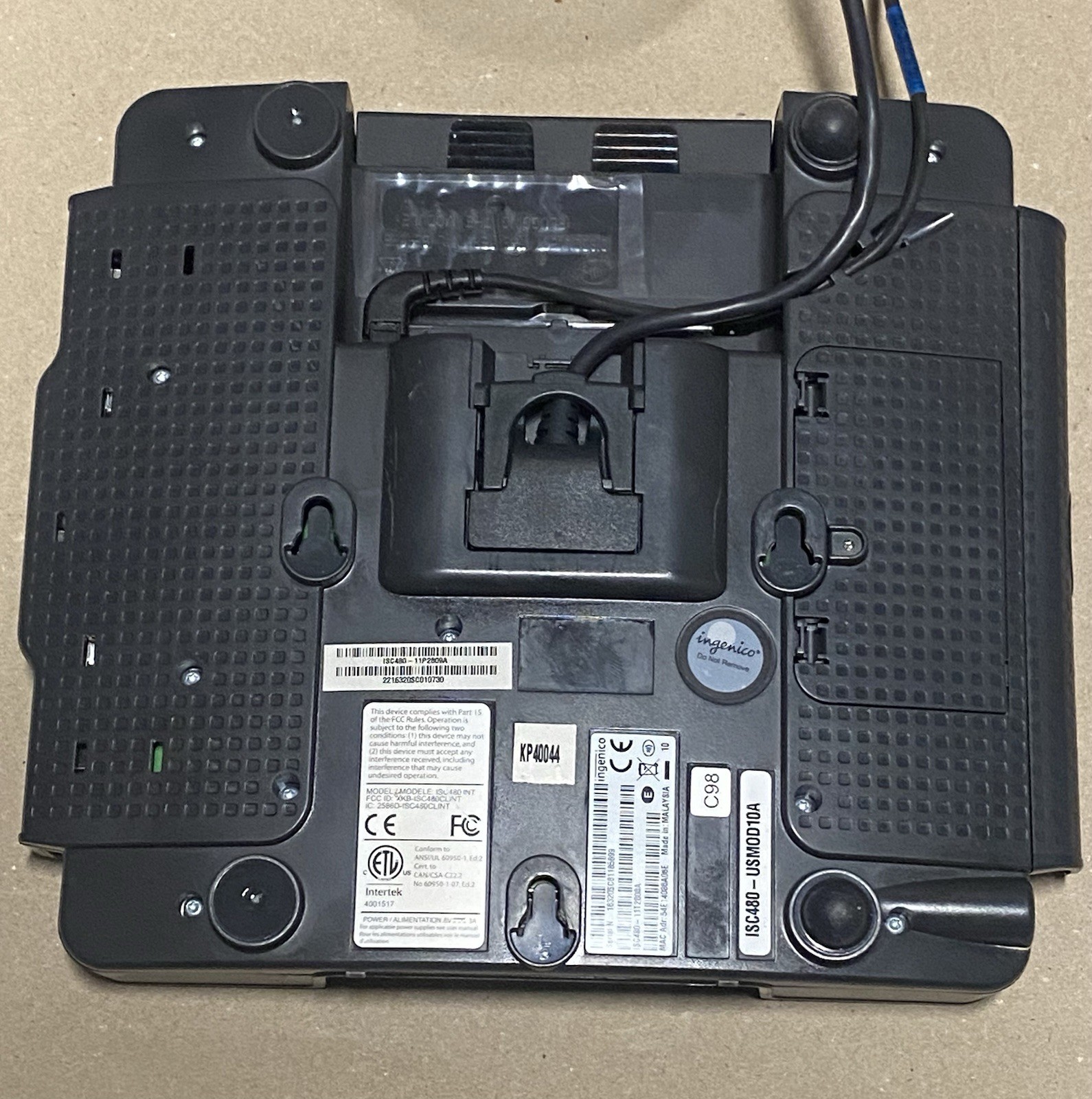 Ingenico iSC Touch 250-USTSQ73B Credit Card Machine w/ Stylus, Stand, and Cables