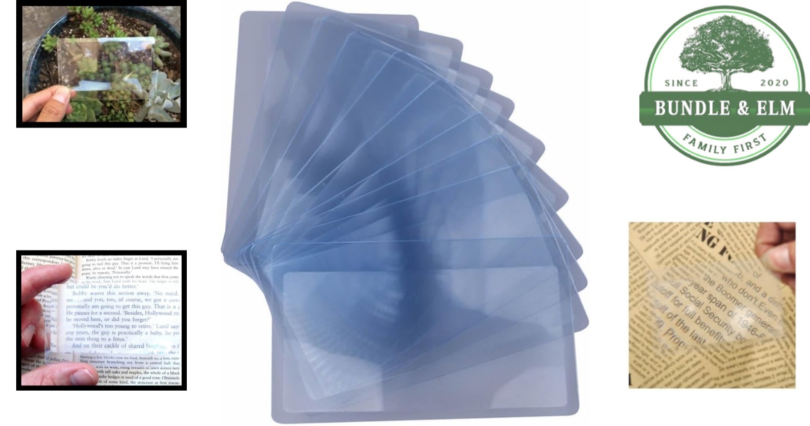 Clear Credit Card Magnifying Lenses, 3X Magnification for Easy Reading