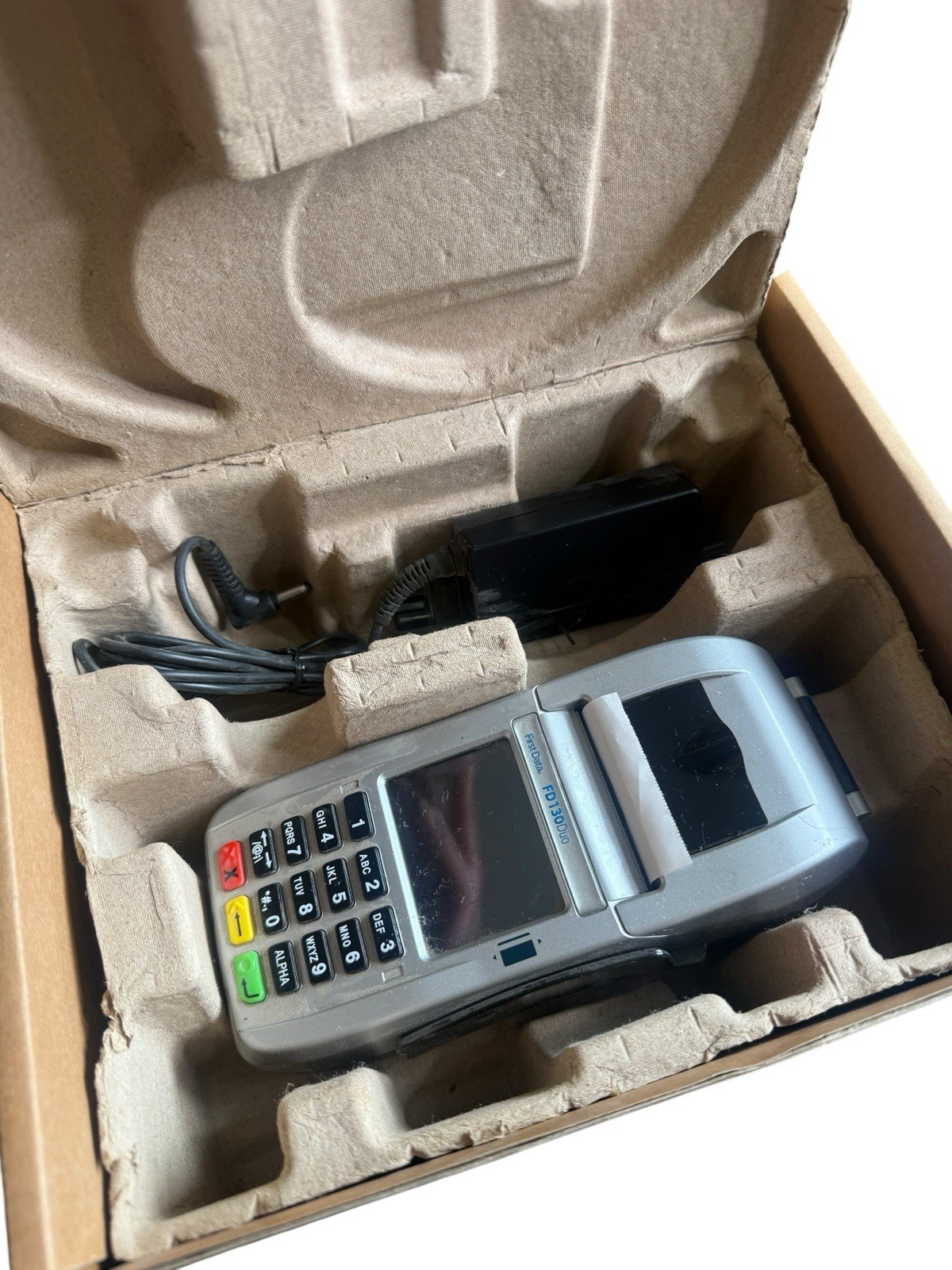 First Data FD130 Duo Credit Card Terminal POS Untested 2016 Sold As Is