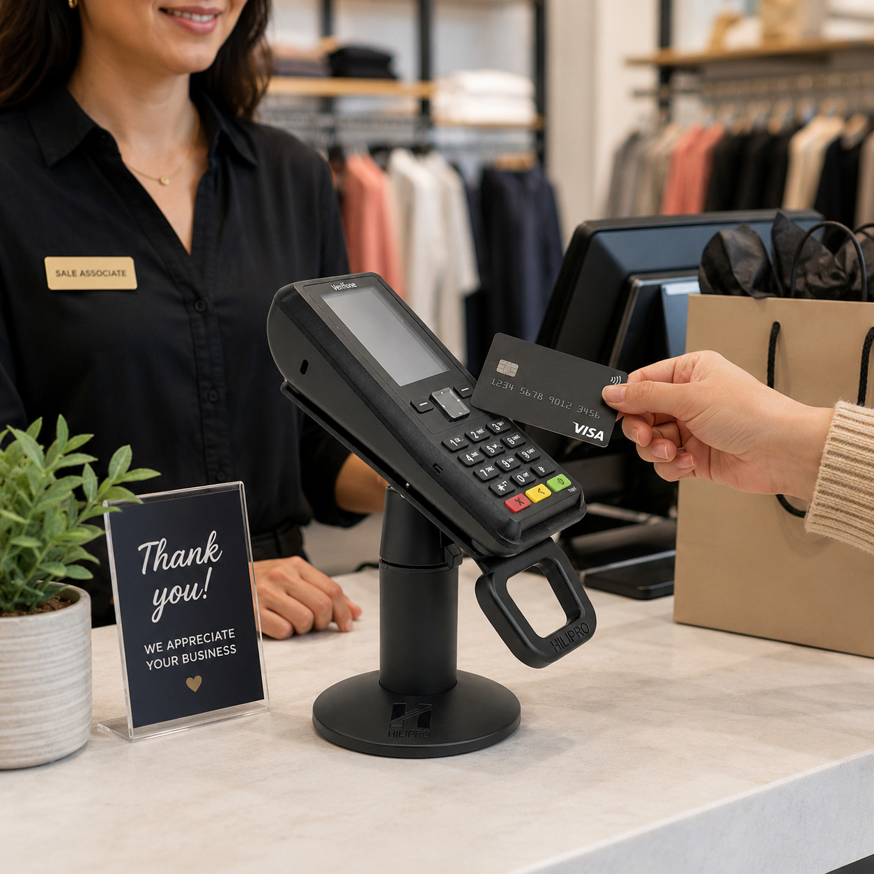 Hilipro Swivel Stand for Verifone P200 & P400 – Swivel & Tilt – Complete POS kit