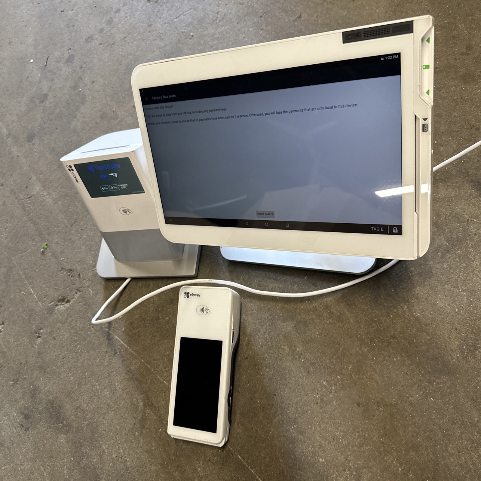 Clover Station C500 POS Point of Sale System w/ AC Adapter + P550 Printer +c403