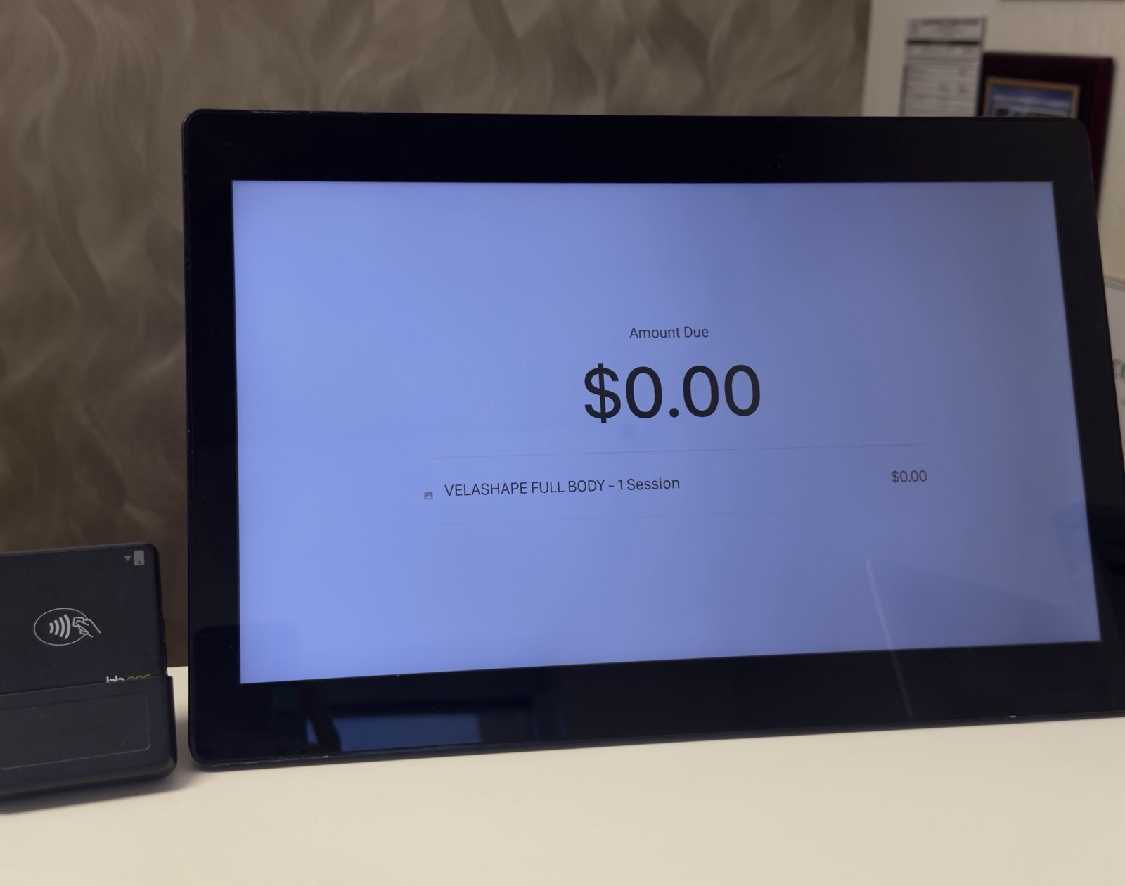 Vagaro Pay Desk Dual Screen POS Terminal + Wireless Bluetooth Card Reader