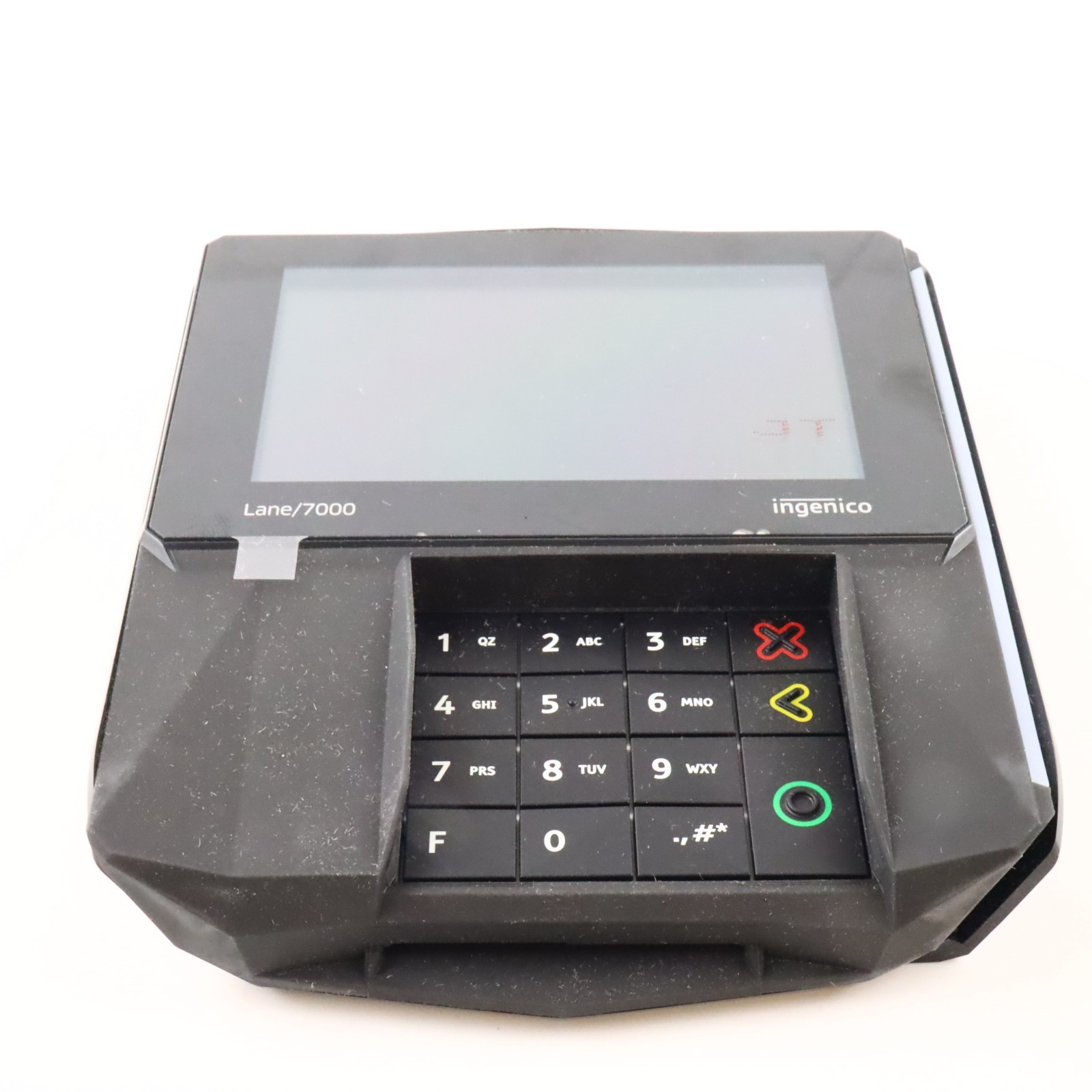 Ingenico Lane 7000 Credit Card Terminal PRG30312951R, W/ Stylus (PARTS/REPAIR)