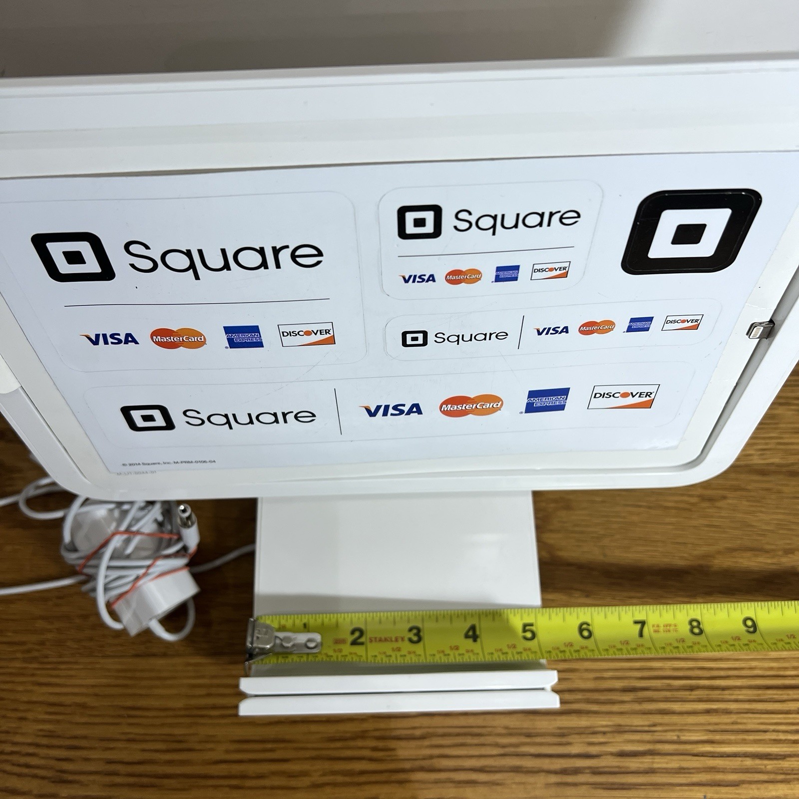 Square POS Stand In White With Original Manual And Unused Stickers 2014