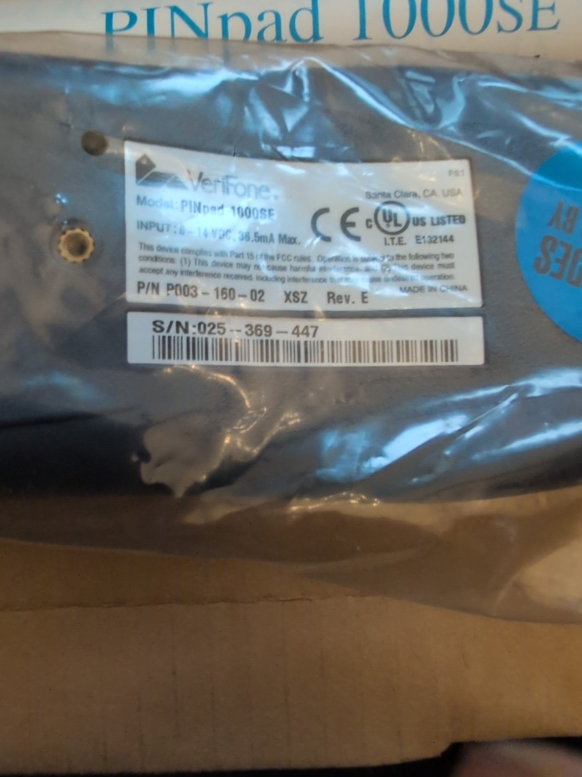 PINPAD 1000SE, MS/DUK/3DES STD POS SYSTEMS (New Open-Box)
