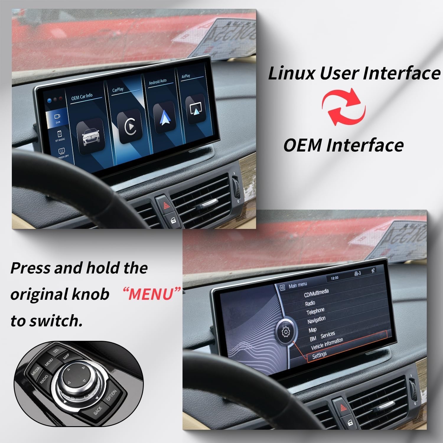 12.3″ Ultra Thin Linux Scrn FOR BMW X1 E84 2009-15 4PIN CIC Support WL & Wired M
