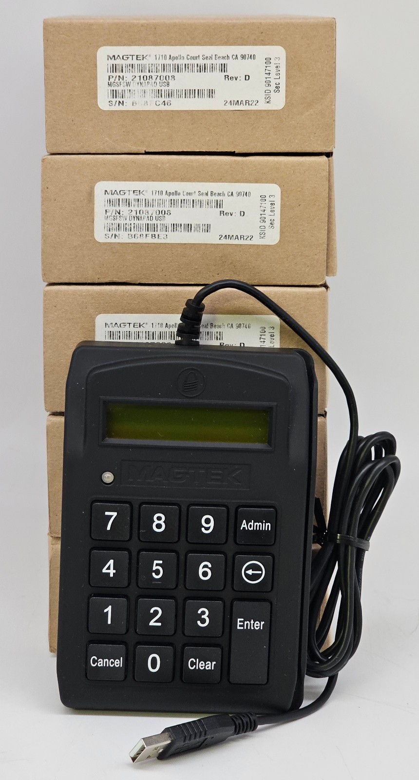 LOT OF 5 – MagTek 21040108 USB Credit Card Reader With Magnetic Swipe Black