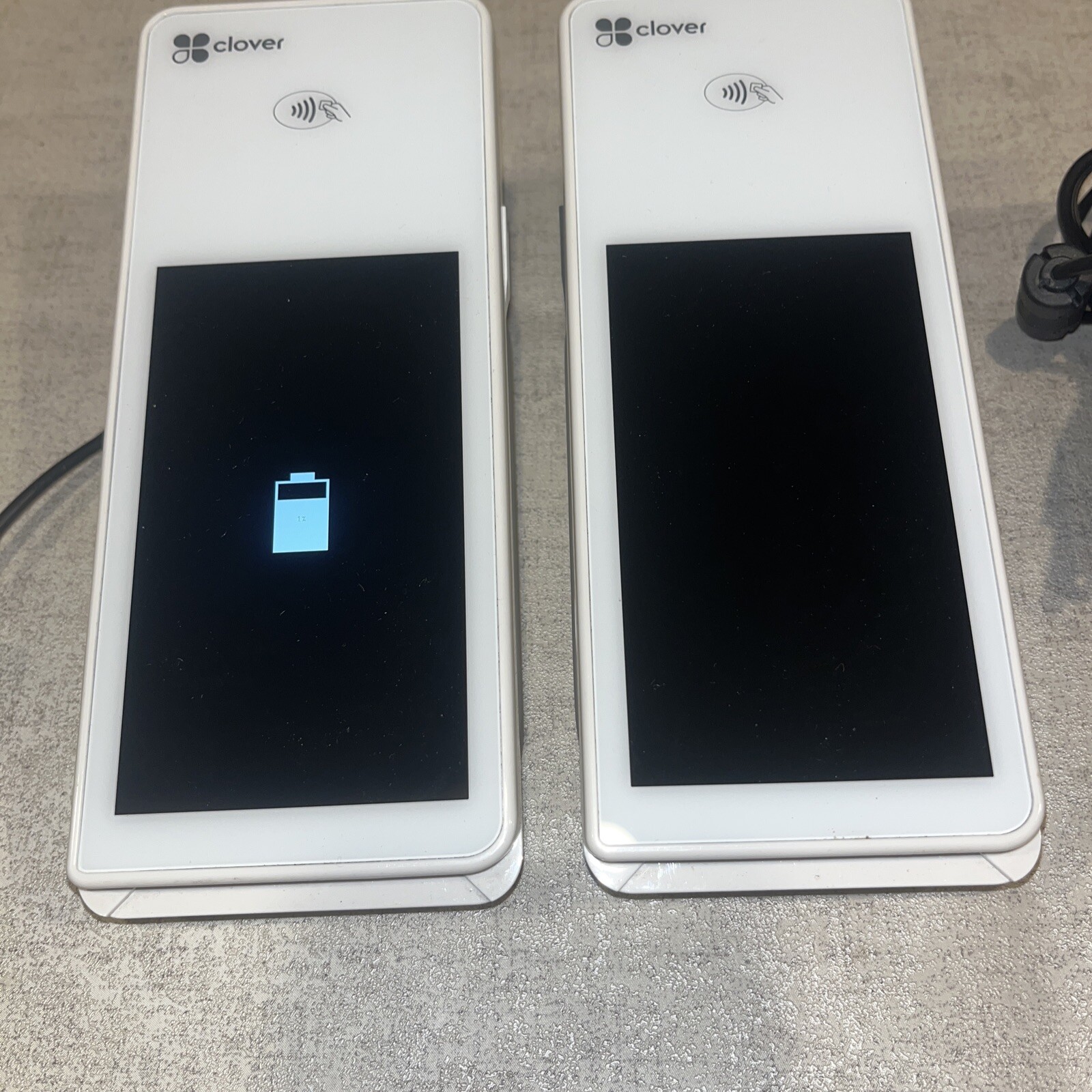 2 Clover Flex Credit Card Machines and Chargers Model K400
