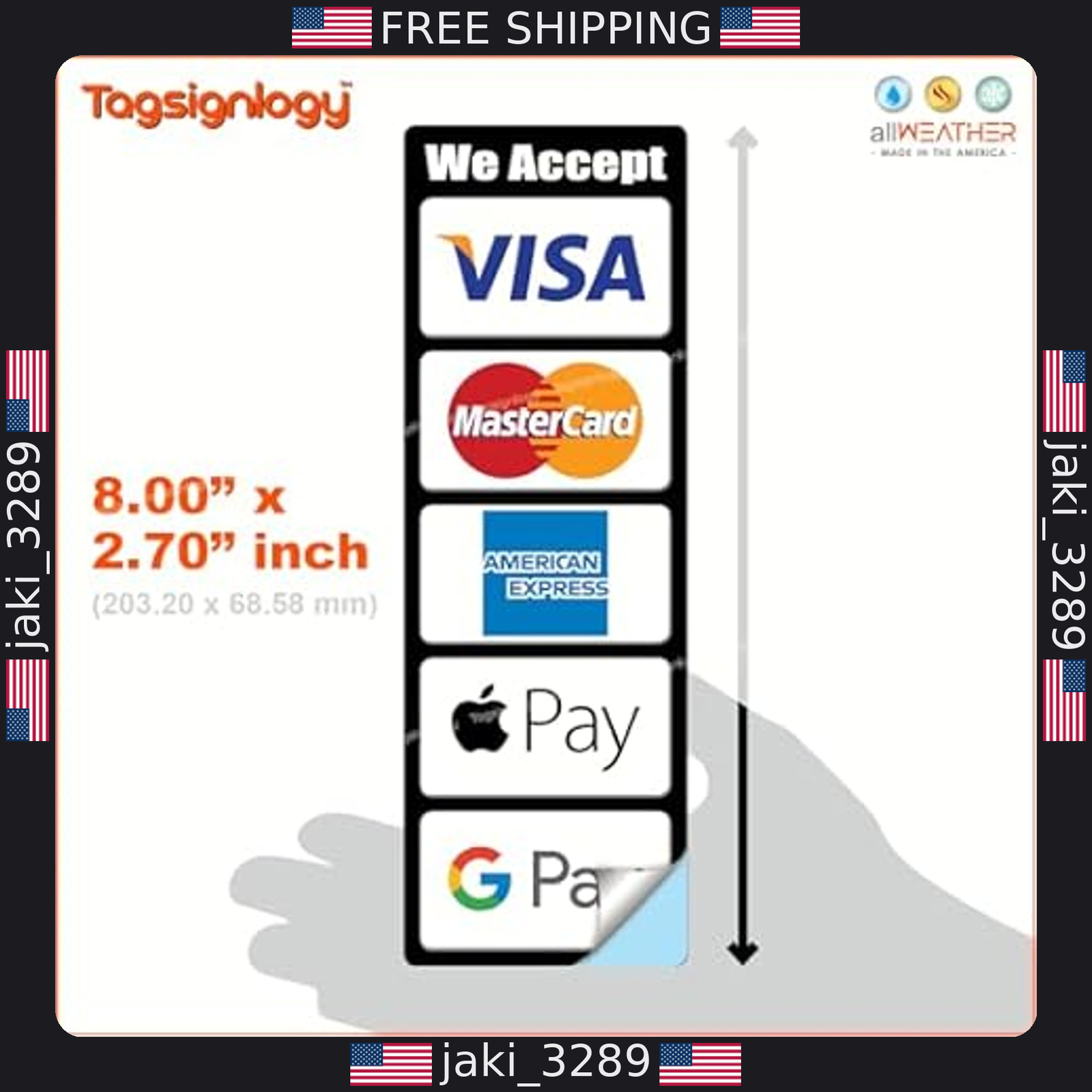 Contactless Payment POS Cashier Sign – Waterproof Sticker for Mobile & Cards