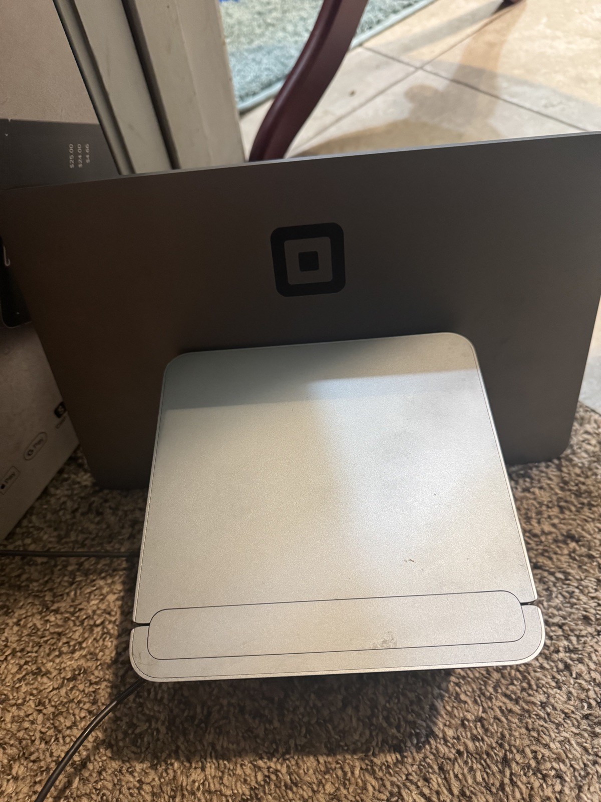 Used with box SQUARE POS SYSTEM REGISTER. Black with printer