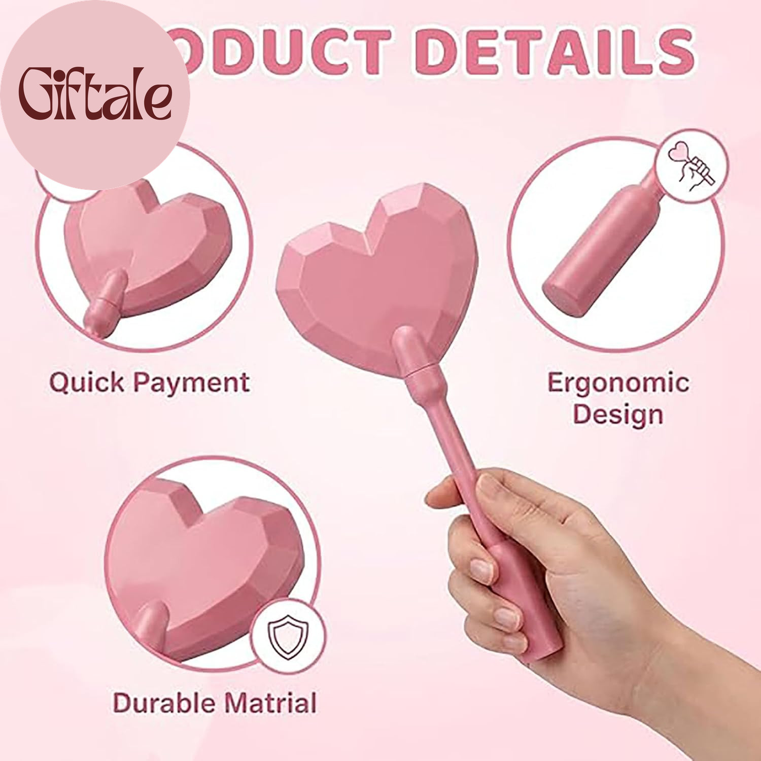 Detachable Heart-Shaped Credit Card Wand, 3D Printed Tap to Pay Grabber Holder f