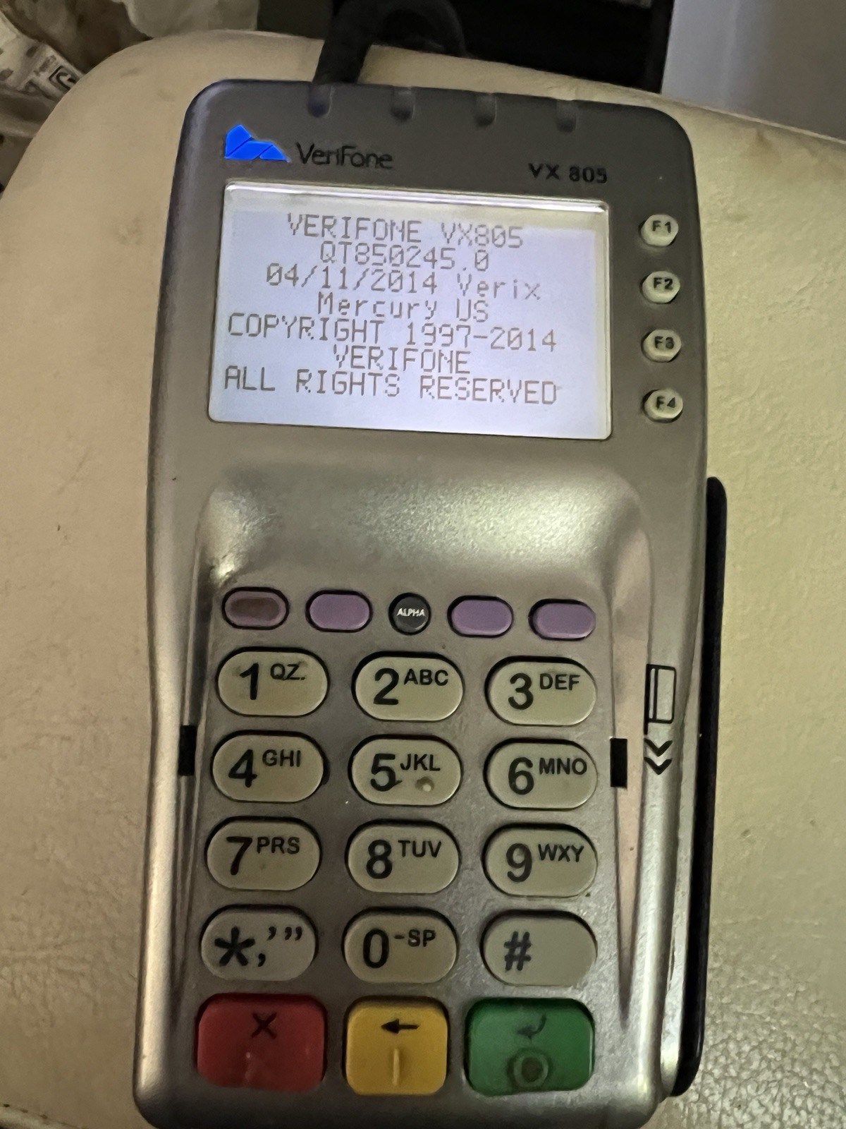 Verifone VX805 CTLS Credit Card Terminal Machine POS with Internet Cord Tested