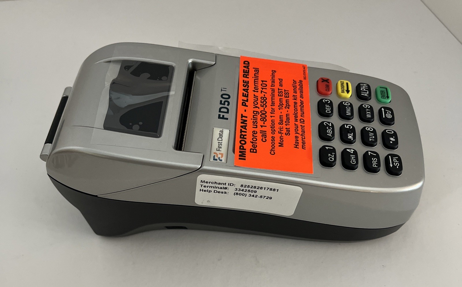 New Open Box First Data FD50 Ti Credit Card Reader Terminal With Pin Pad (F4)