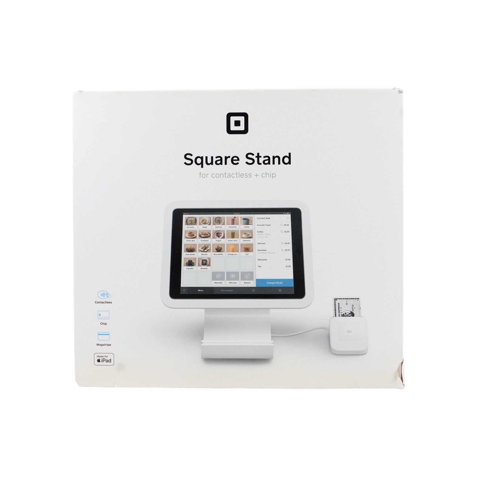 Square Stand 1st Gen iPad POS Contactless Chip Reader Dock Complete Open Box