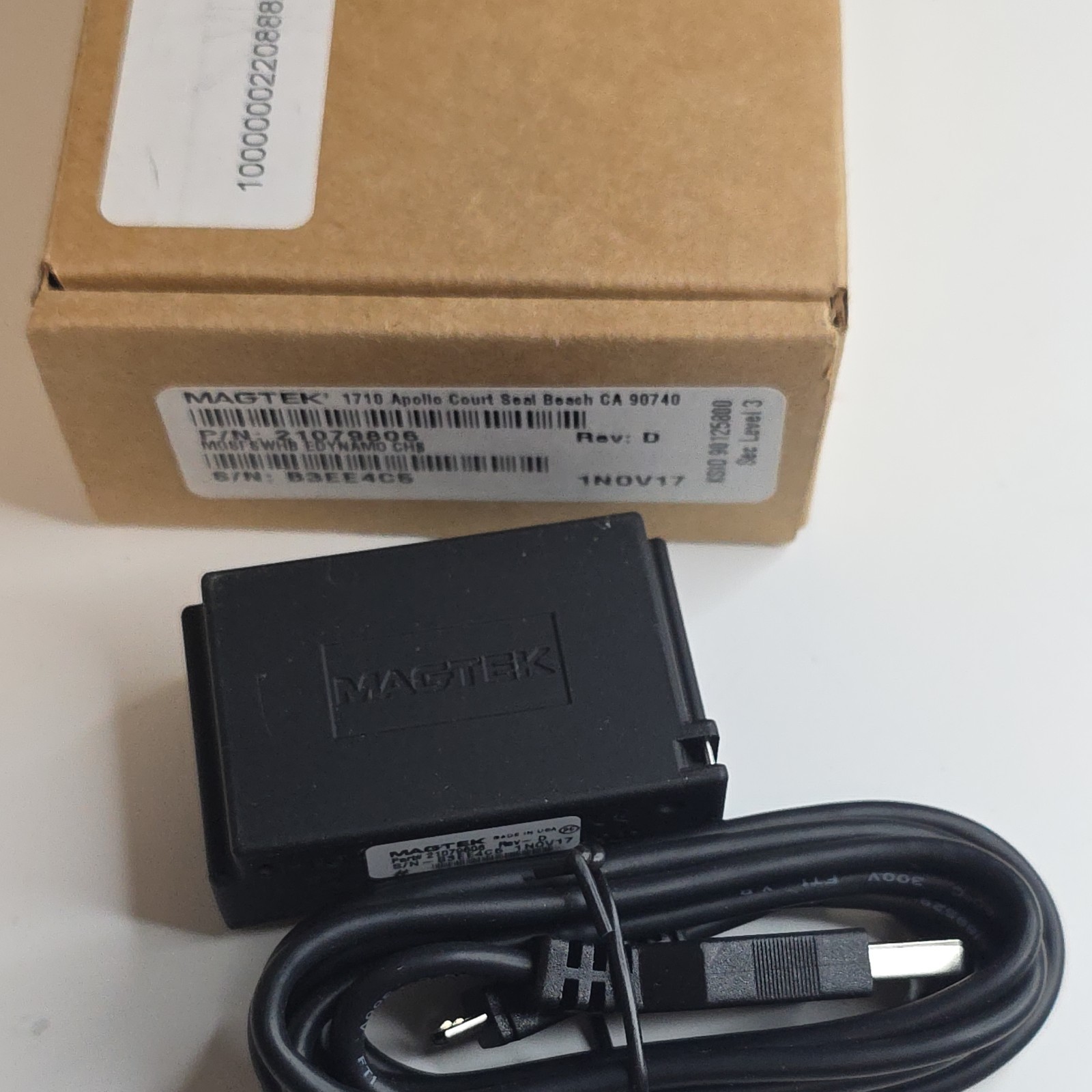 MAGTEK Stick On Bluetooth/USB Card Reader, P/N 21079806
