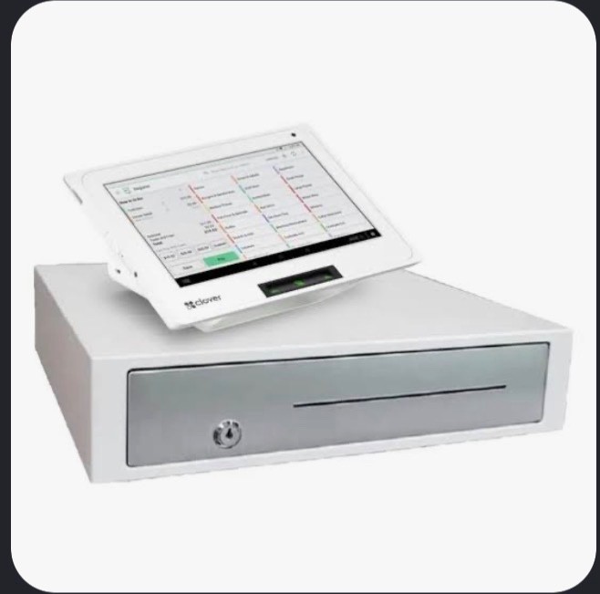 Clover Mini Wi-Fi C300 POS System w/ Triangle Hub and Power Cord/ Cash Drawer