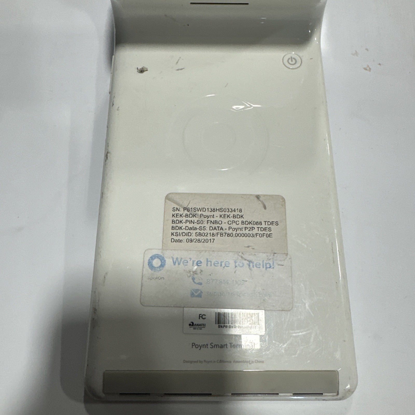 Poynt P3301 Smart Terminal Wireless Credit Card Reader #376 z48/14