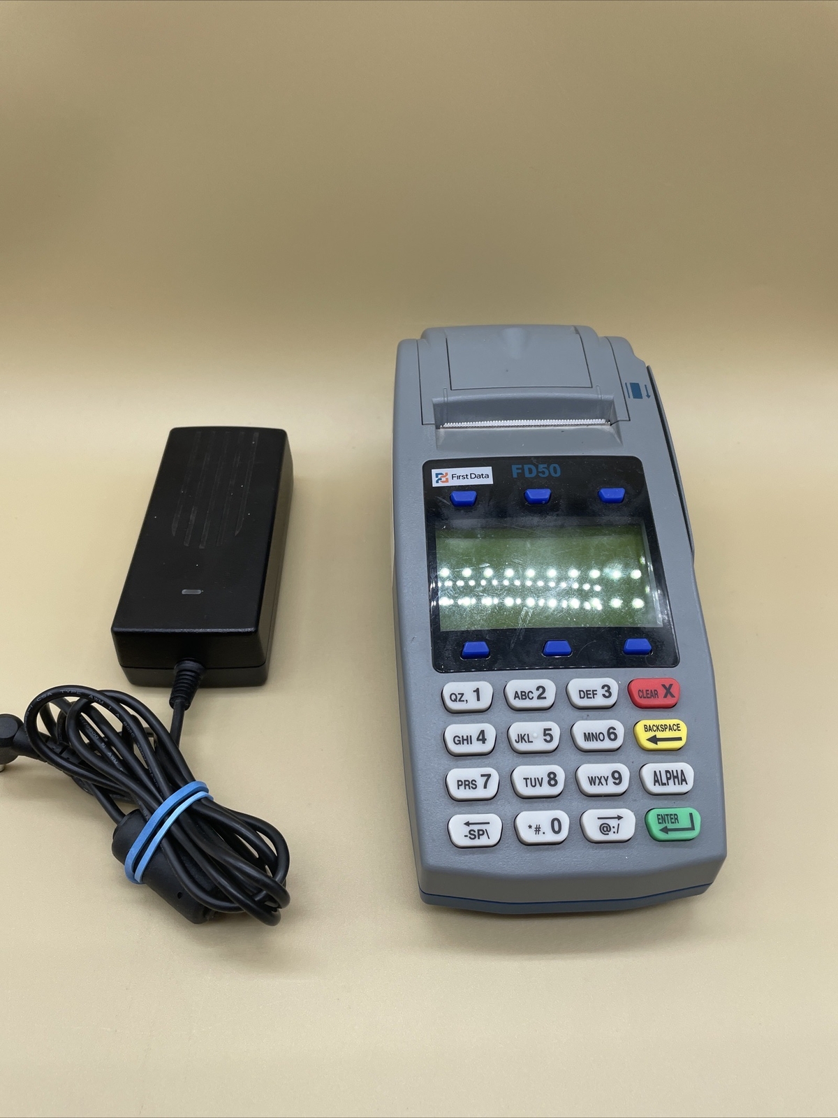 First Data FD-50 POS Credit Card Terminal & FD-10 Debit Card Pinpad **NO PLUG