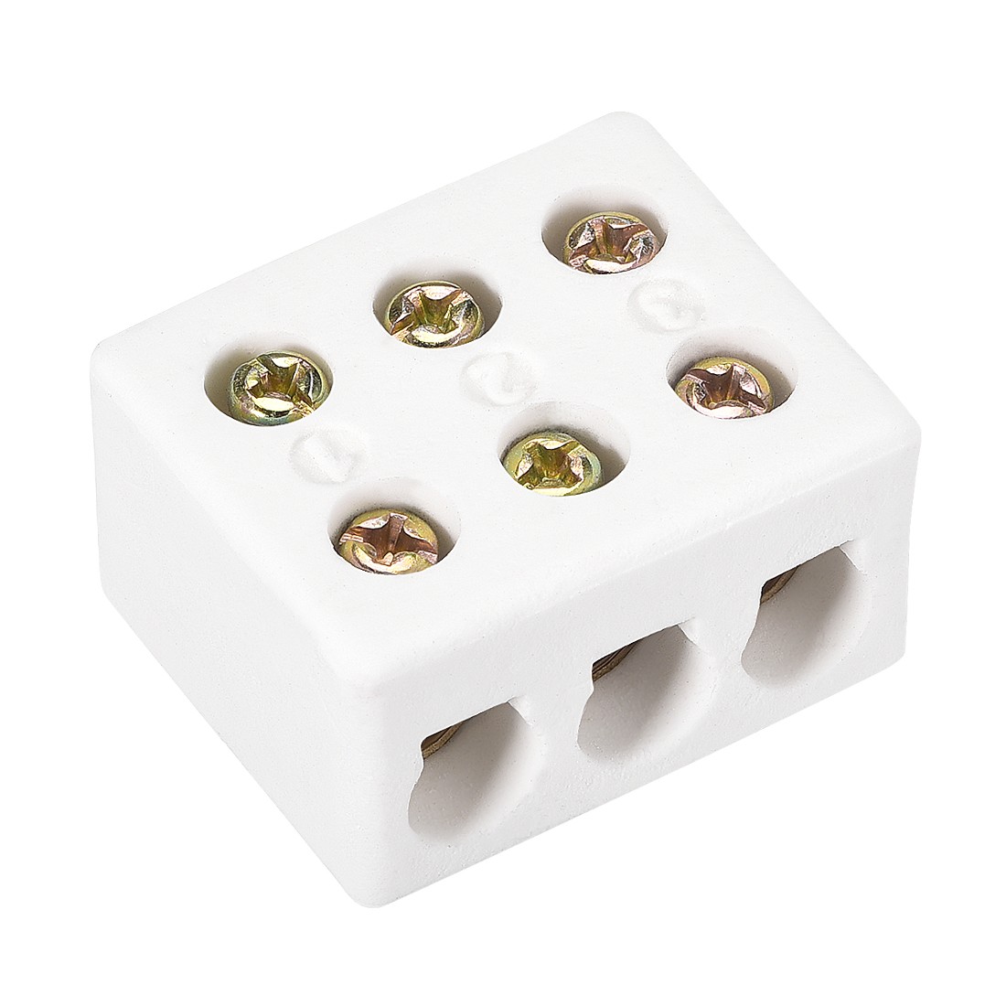 3 Way Ceramics Terminal Blocks High Temp Porcelain Ceramic Connectors 36x30x20mm