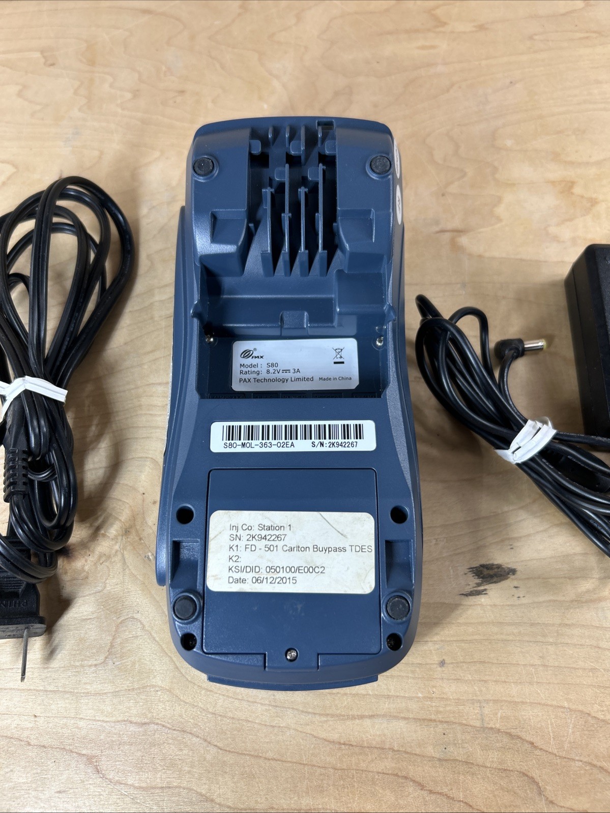 PAX S80 Credit Card Terminal Unit POS w/ Cable – UNTESTED