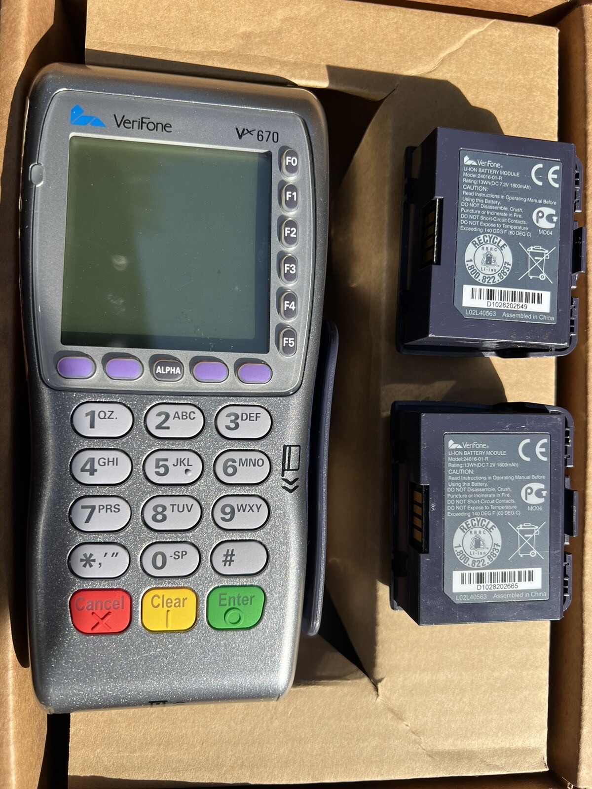 Verifone VX670-G WiFi Handheld Wireless Credit Card Terminal plus Two Batteries!