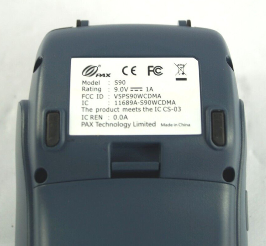PAX S90 Wireless 3G Credit Card Mobile Terminal No Power Cord WORKING B321