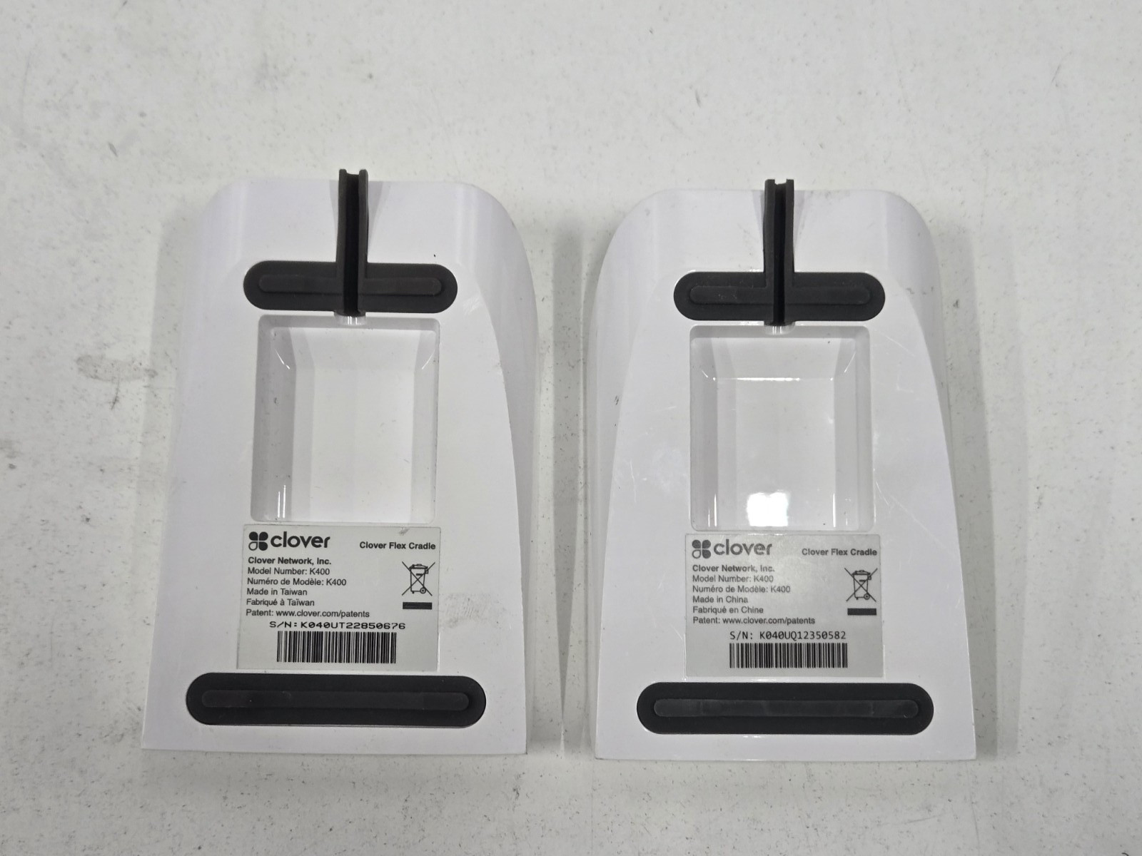 Lot of 2 Clover K400 Charging Cradle No Power Supply