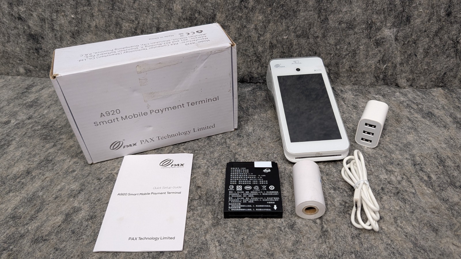 PAX A920 5″ Touchscreen Thermal Printer Dual Camera Mobile Payment Terminal NEW