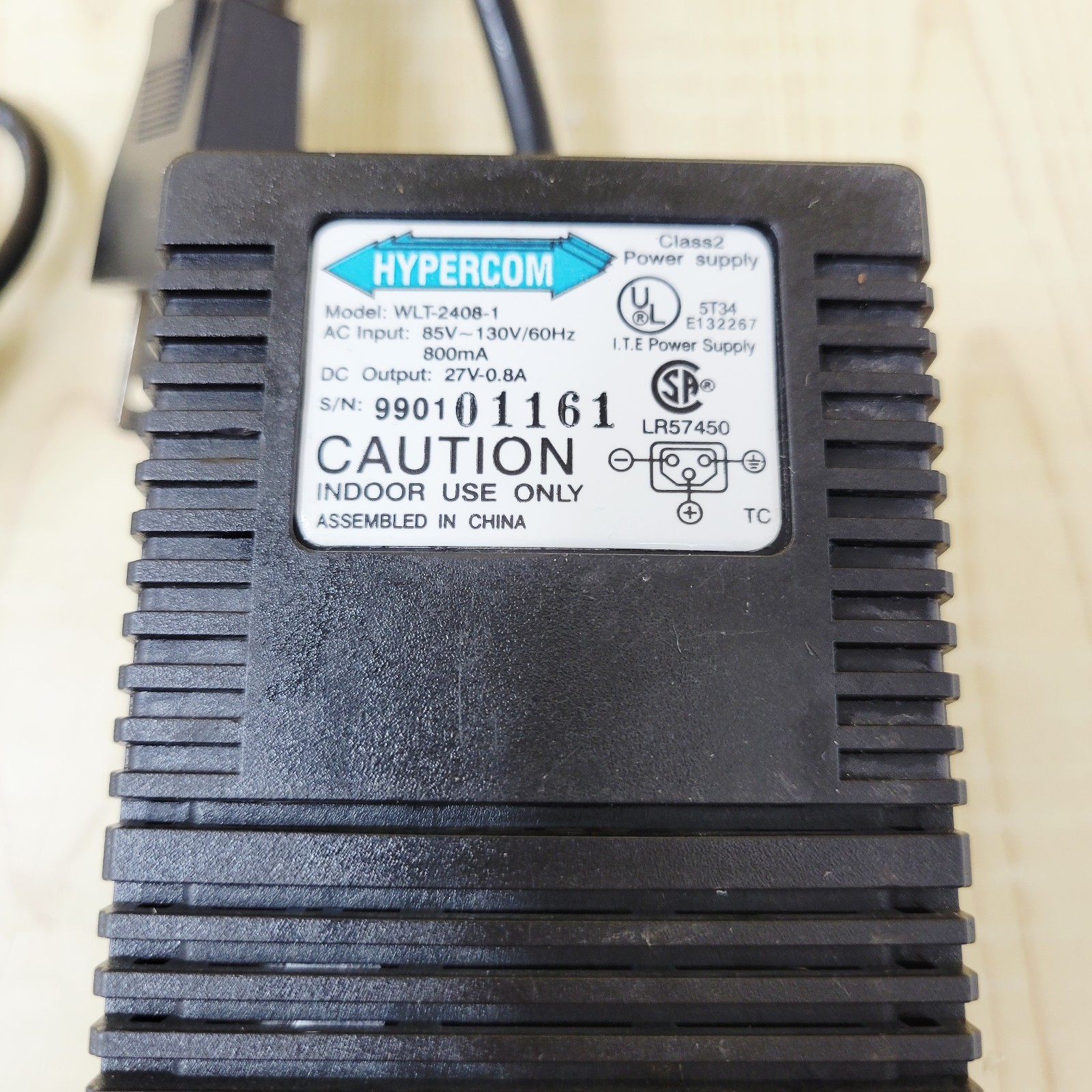 27v 27 volt HYPERCOM adapter cord – credit card machine T7P T7 plus power plug